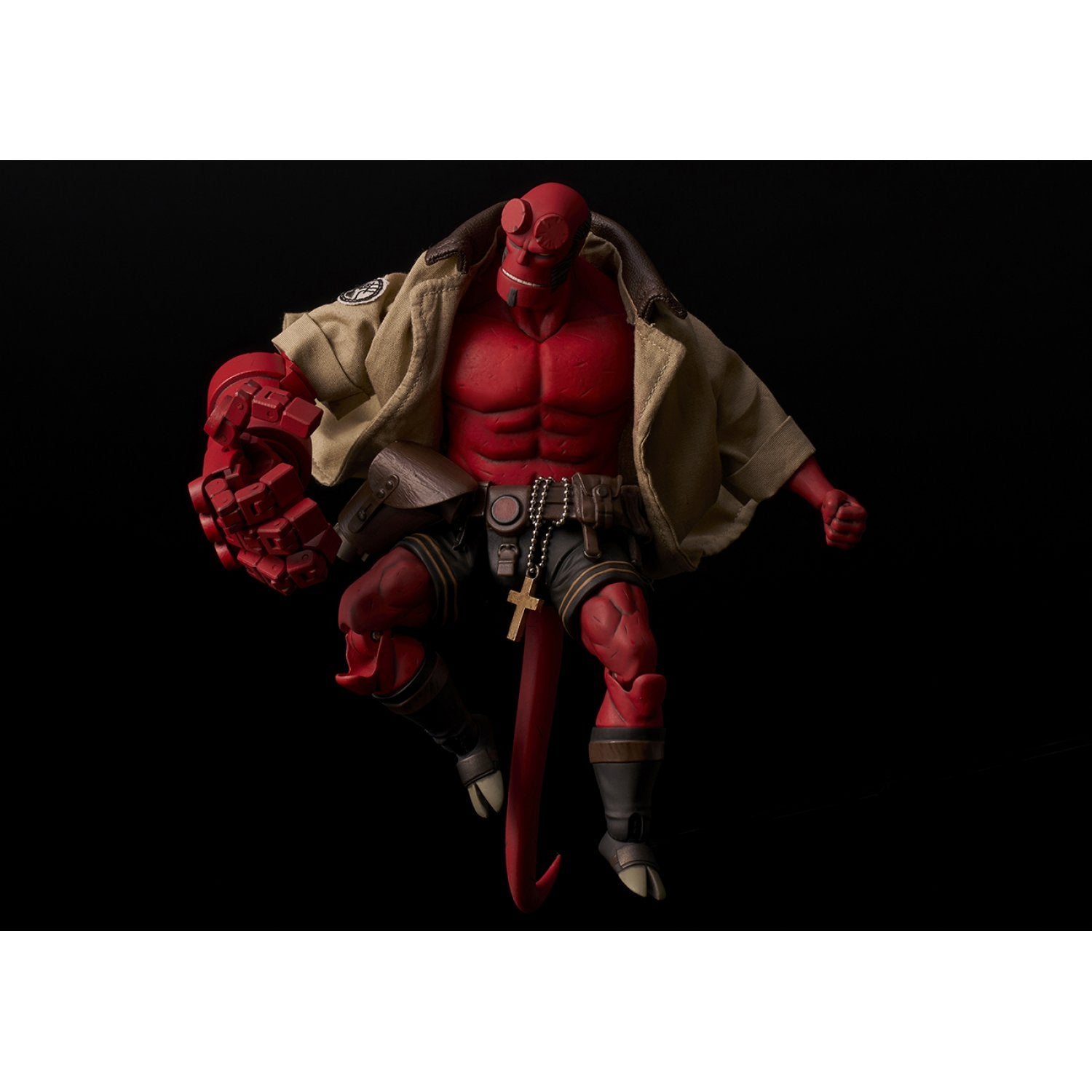 1000toys (Sen Toys) Hellboy 1/12 Scale Action Figure with PX Preview Exclusive BPRD Shirt - Collectible Anime Model for Display & Cosplay