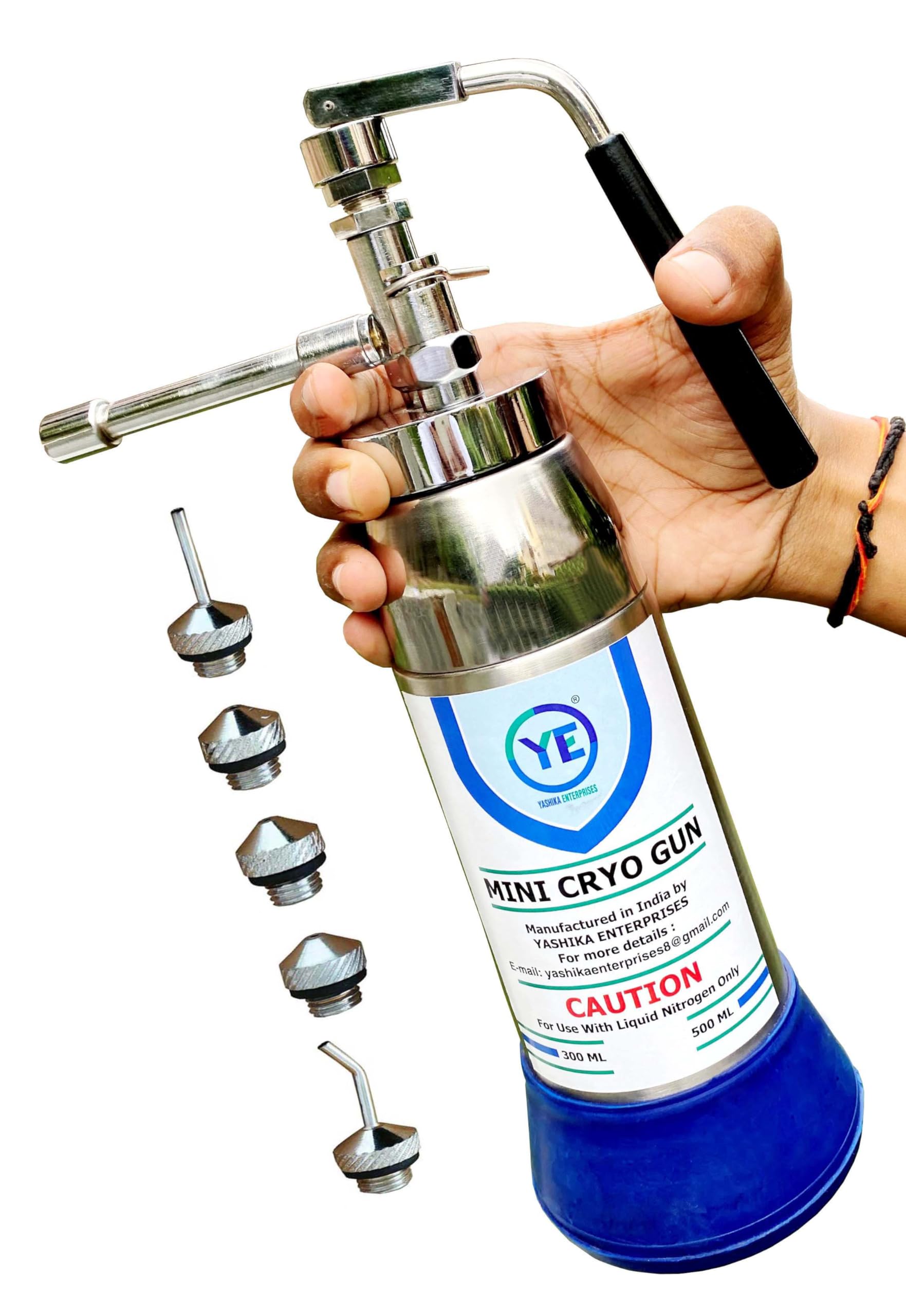 Professional Mini Cryo Gun Liquid Nitrogen Sprayer - 300ml Capacity for Dermatology & Skin Treatment | Cryotherapy Device for Wart Removal, Skin Tag & Mole Removal | Ideal for Clinics, Spas & Home Use
