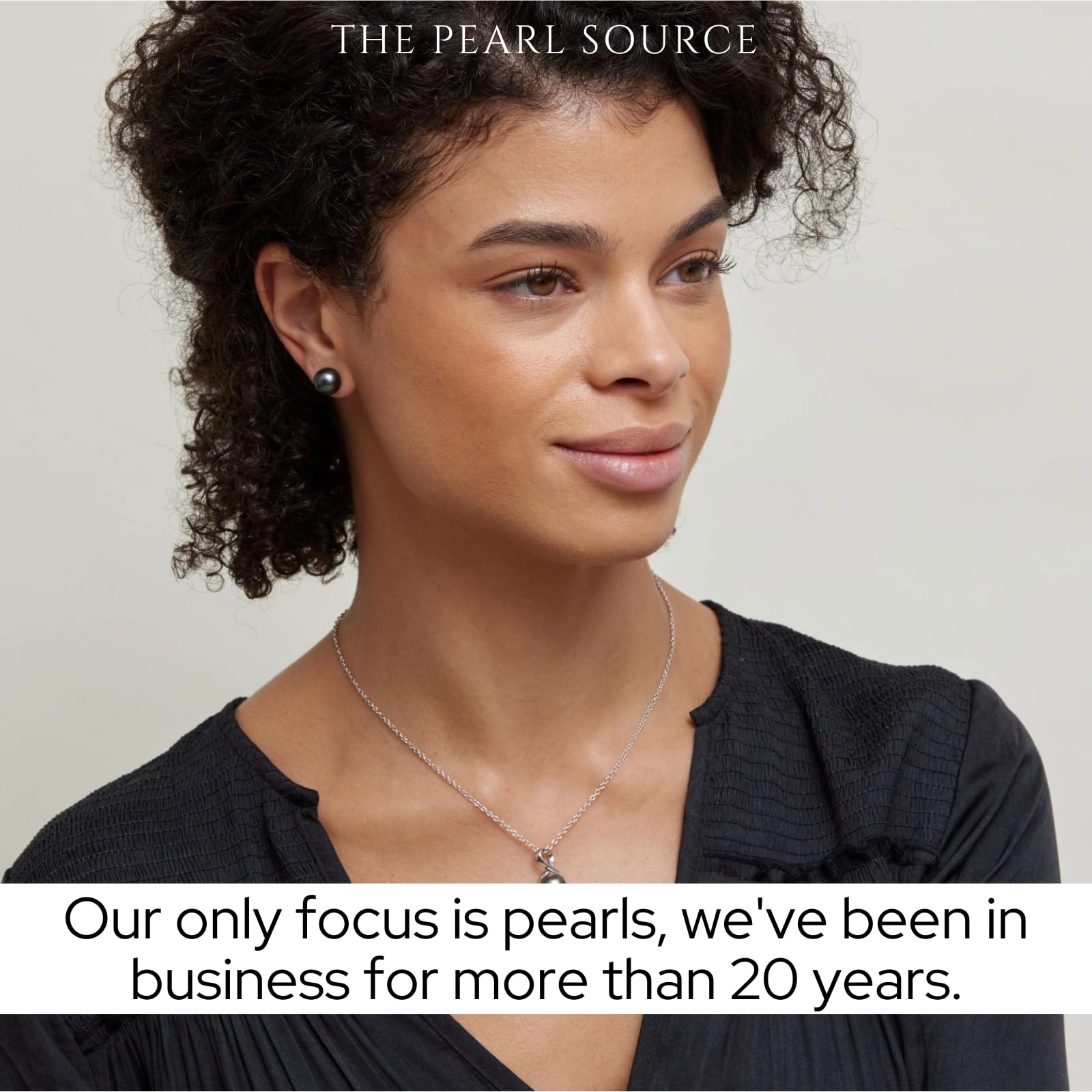 THE PEARL SOURCE Tahitian Real Pearl Earrings for Women - 14k Black Gold Stud Earrings with Genuine Cultured Pearls | Hypoallergenic Jewelry Gift for Christmas, Anniversary & Special Occasions | Perfect for Weddings, Date Nights & Formal Events