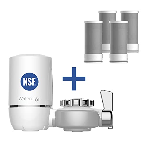 **Waterdrop 320-Gallon NSF Certified Faucet Mount Water Filter for Sink – Reduces Chlorine, Bad Taste & Impurities – Includes 4 Replacement Filters – Ideal for Clean Drinking, Cooking & Coffee**