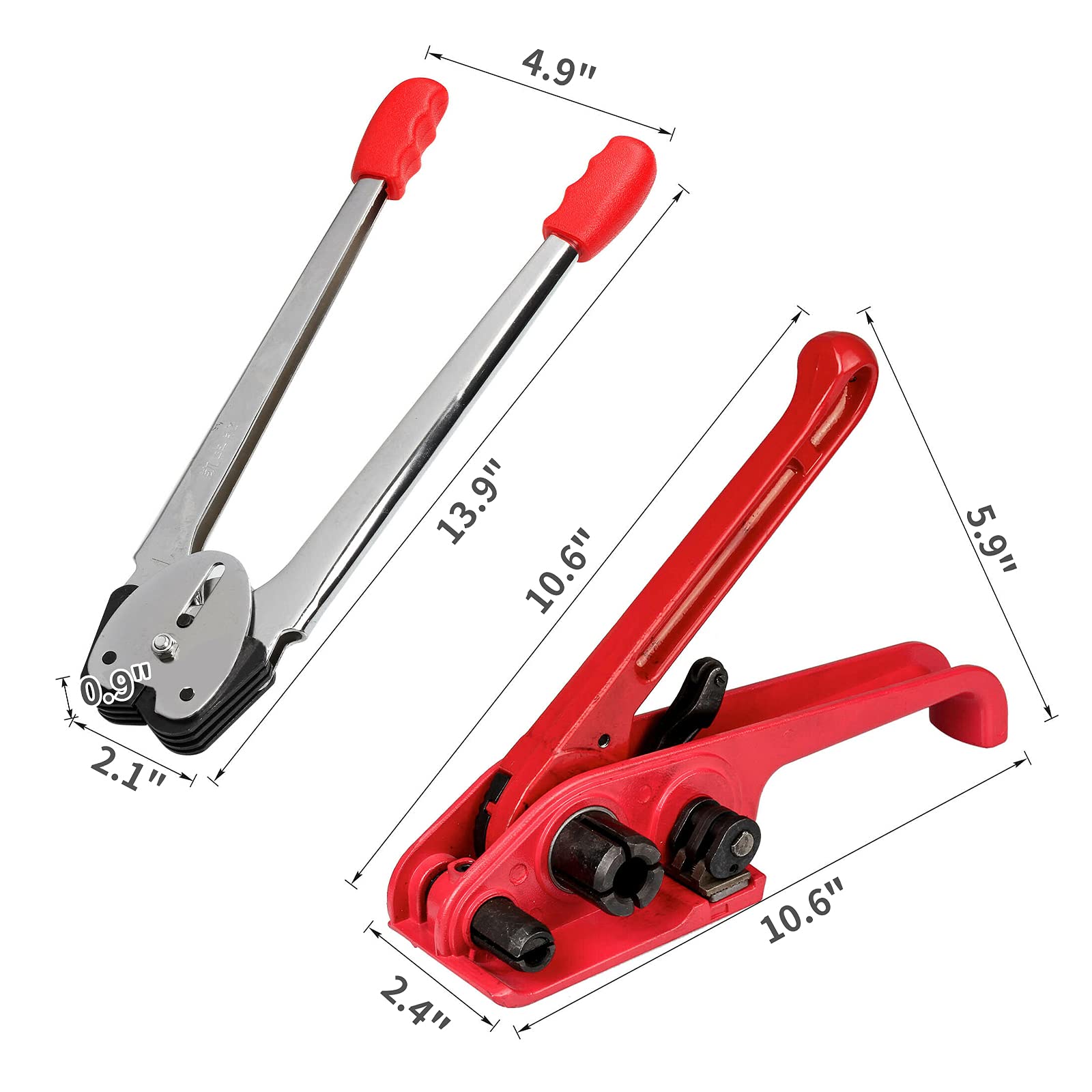 Heavy Duty Pallet Strapping Kit with Tensioner and Sealer - Industrial Packaging Banding Tool for Secure Shipping and Logistics - Perfect for Warehouse, Moving, and Freight Packaging