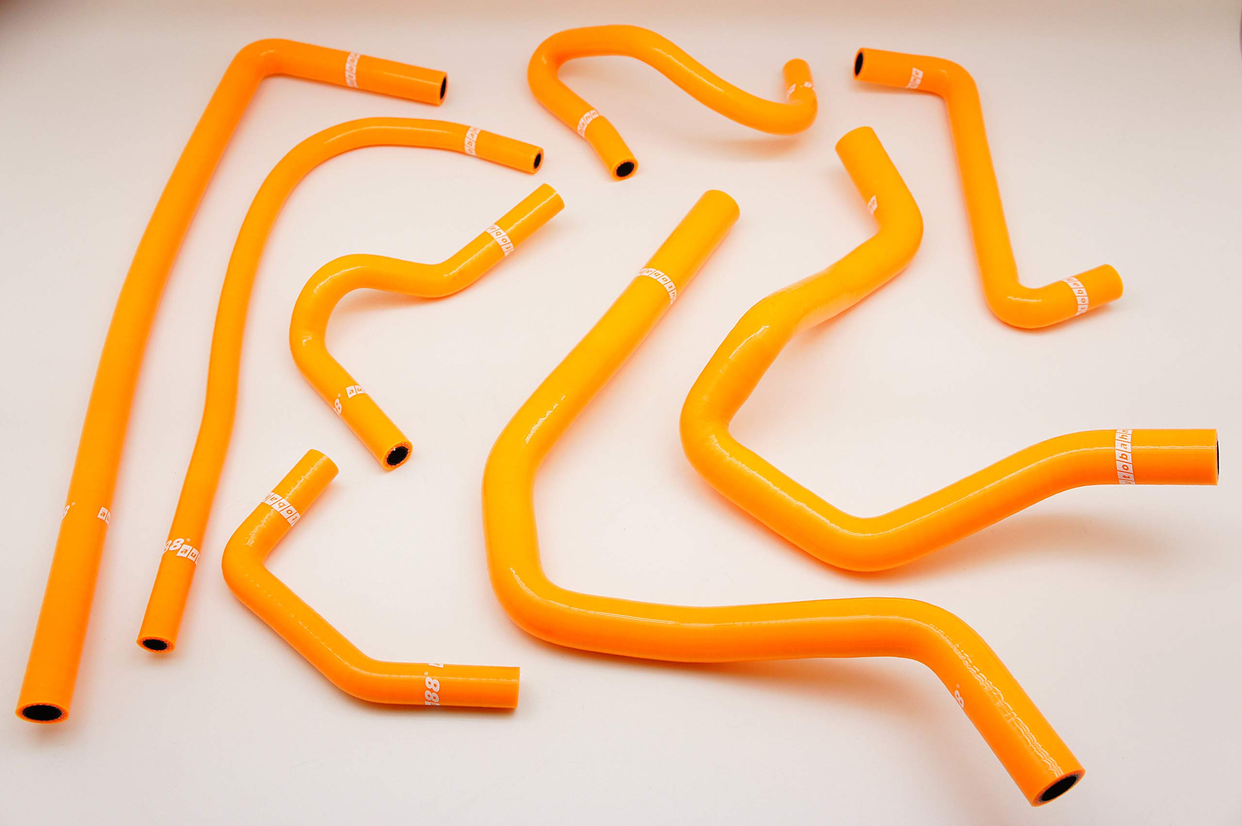 Autobahn88 High Performance Silicone Heater Hose Kit for 1990-2001 Mitsubishi GTO 3000GT & Dodge Stealth Z16A Z15A Twin Turbo - Orange Upgrade (Perfect for Engine Cooling System Maintenance and Performance Enhancement)