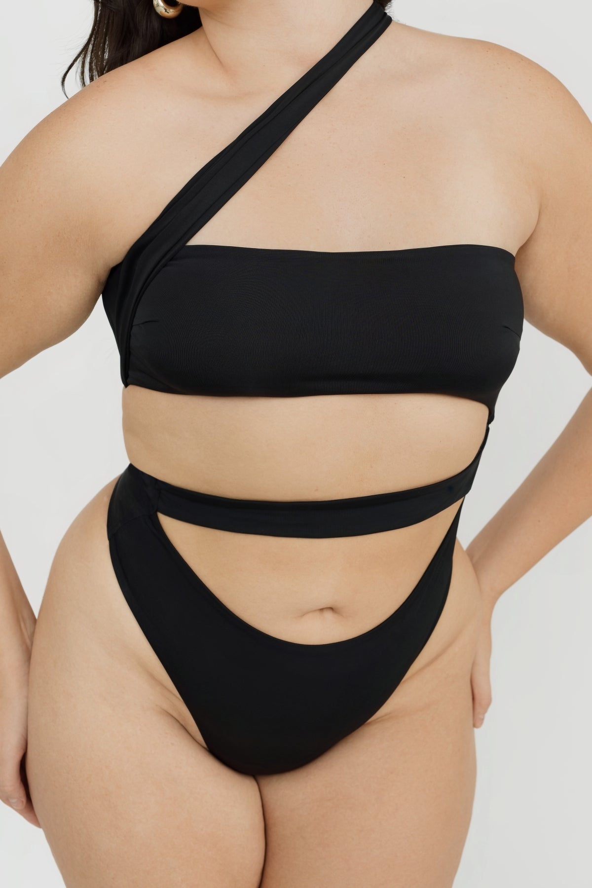 Paloma One Piece Swimsuit - Black Women's High Waisted Bathing Suit for Swimming, Beach & Vacation