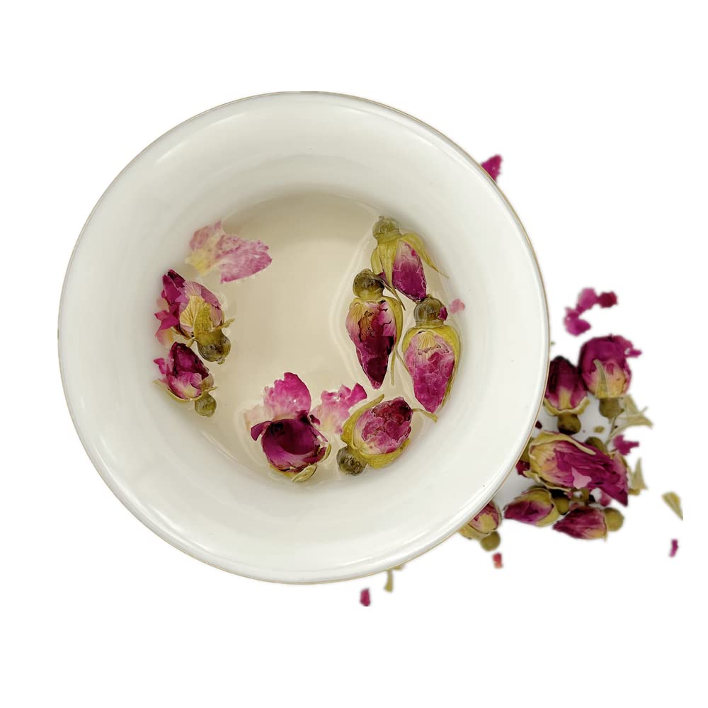 Organic Dried Rosebuds for Tea - 16oz Natural Rose Petals, Fragrant & Floral - Perfect for Herbal Tea, Relaxation & DIY Beauty Recipes