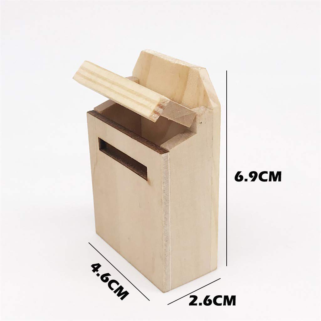 1/12 Scale Miniature Wooden Dollhouse Mailbox - DIY Decorative Postbox for Dollhouse Accessories | Perfect for Dollhouse Gardens, Porches & Outdoor Scenes