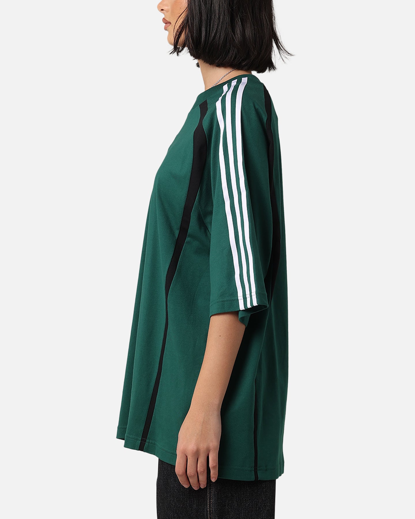 Adidas Oversized T-Shirt for Men & Women | Comfortable Cotton Crewneck Tee | Collegiate Green | Casual Streetwear & Loungewear for Everyday Wear