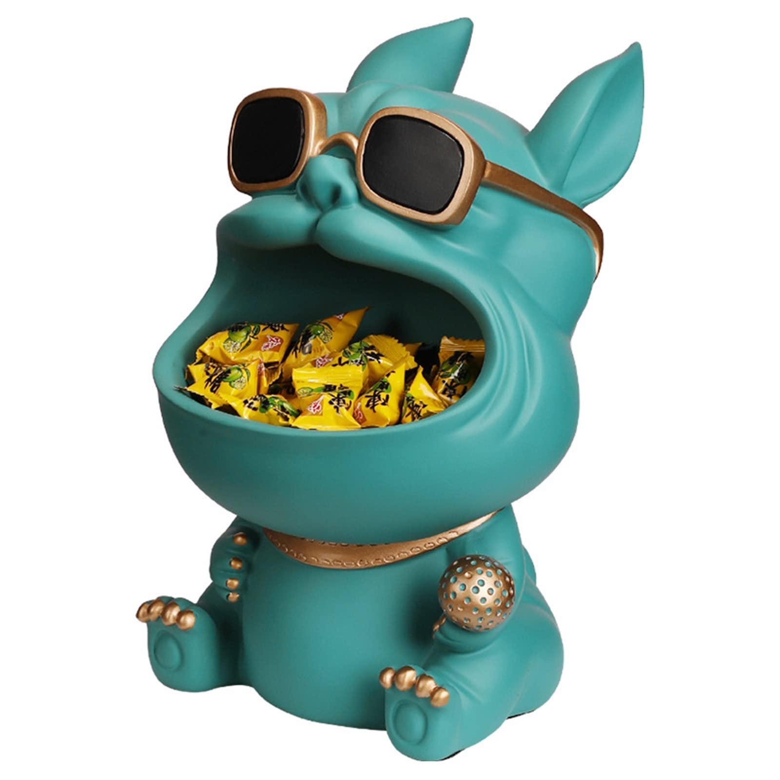 Resin Bulldog Statue - Decorative Storage Box for Candy, Keys & Small Items | Home & Office Decor for Living Room, Desktop & Table | Perfect for Gifts, Parties & Home Organization