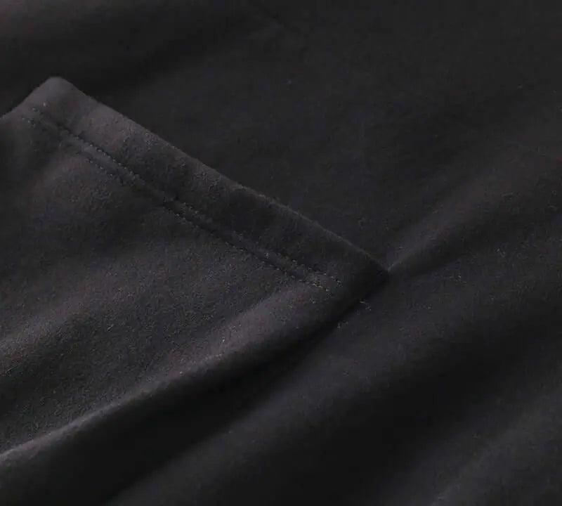 Elegant Black Turtleneck A-Line Dress with Pockets for Women | Winter Office Wear & Holiday Party Outfit