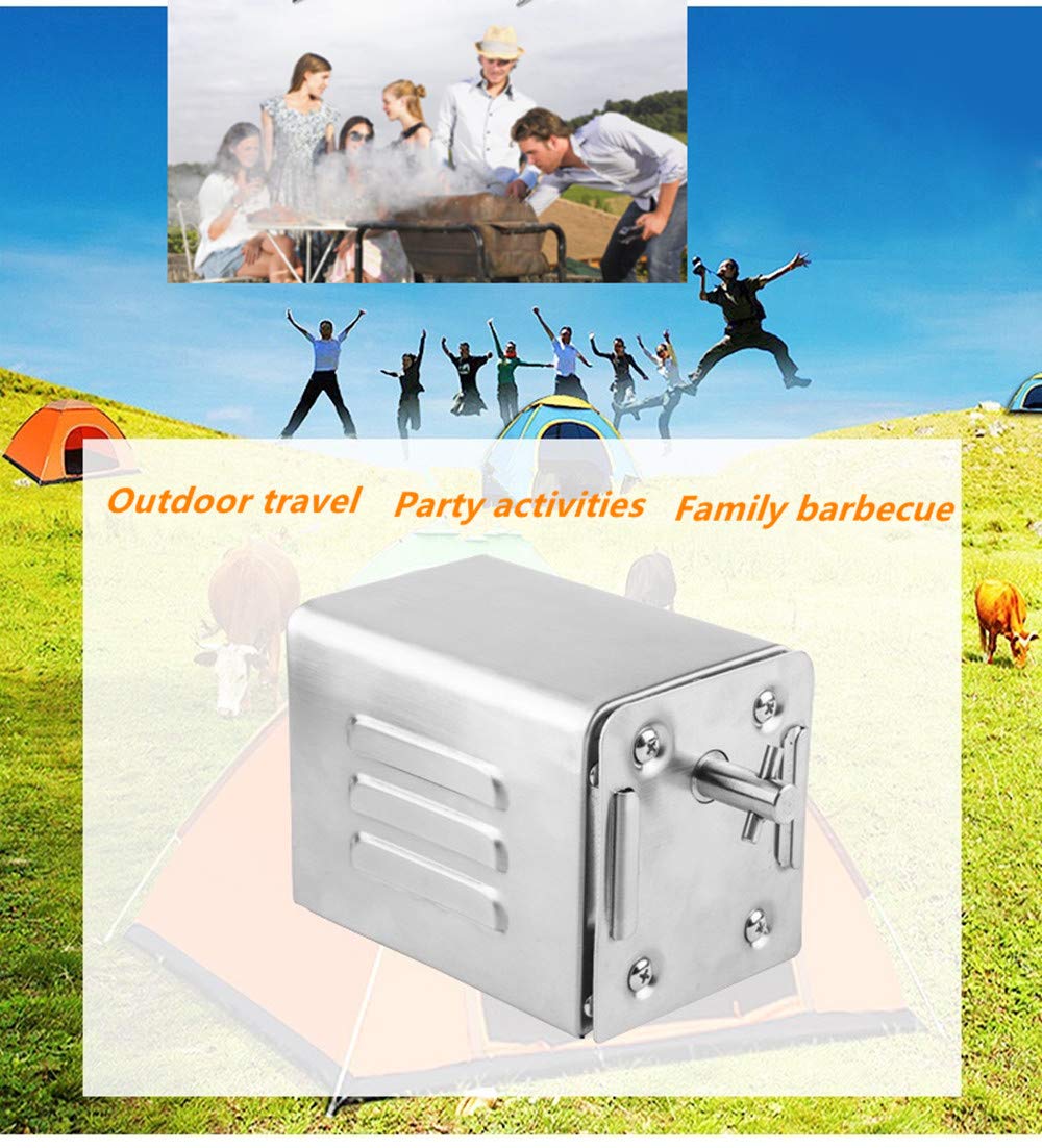 Stainless Steel Electric Rotisserie Motor for BBQ Grill - 15W, 40kg/90lb Load Capacity, T-Bar Drive Shaft - Perfect for Rotating Pig, Lamb, Chicken, Goat on Charcoal Grill - Ideal for Backyard Barbecues, Camping, and Outdoor Cooking Parties