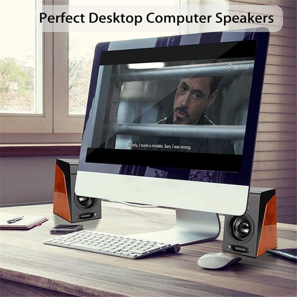 USB-Powered Computer Speakers with 3.5mm Headphone Jack - Compact Audio Solution for Home Office, Gaming, and Music Listening
