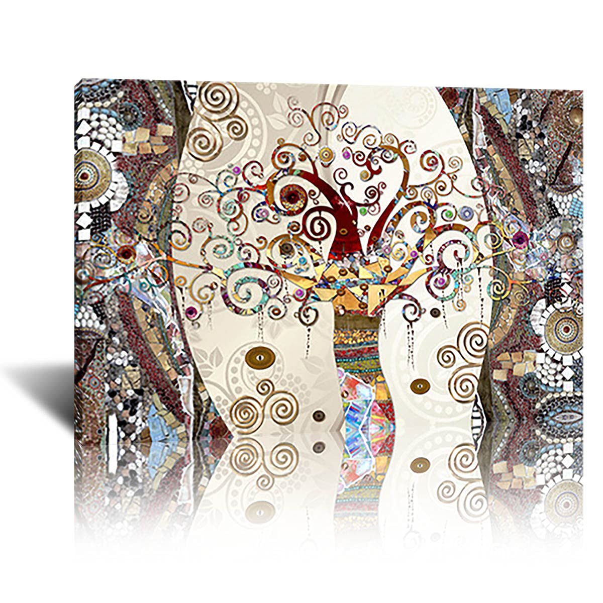 Gustav Klimt The Tree of Life Canvas Art Print - Framed Wall Decor Painting 24x36 Inch for Living Room, Bedroom & Office - Famous Artwork Reproduction