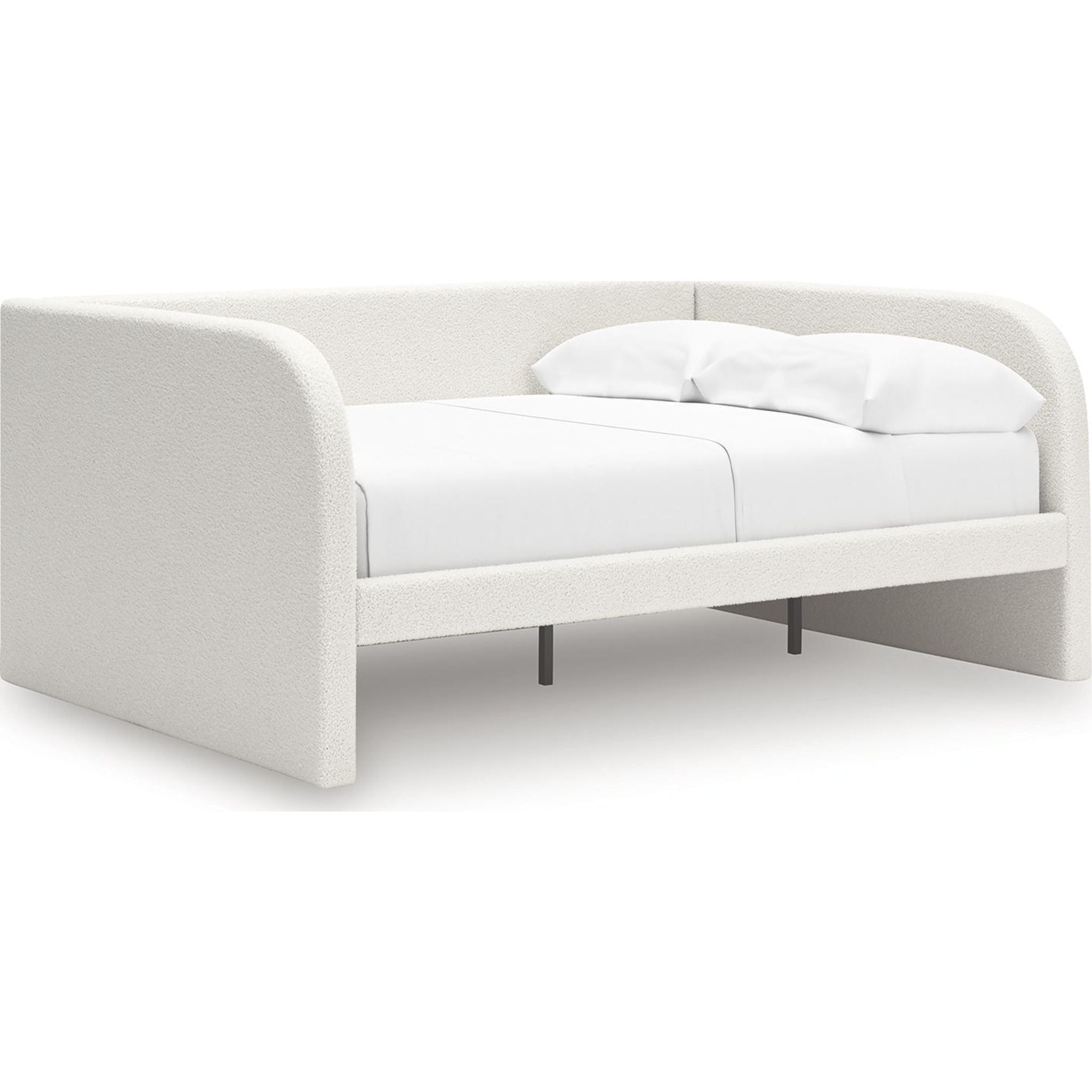 Arloster Daybed in Tan/White - Modern Sofa Bed for Living Room, Guest Room & Small Spaces