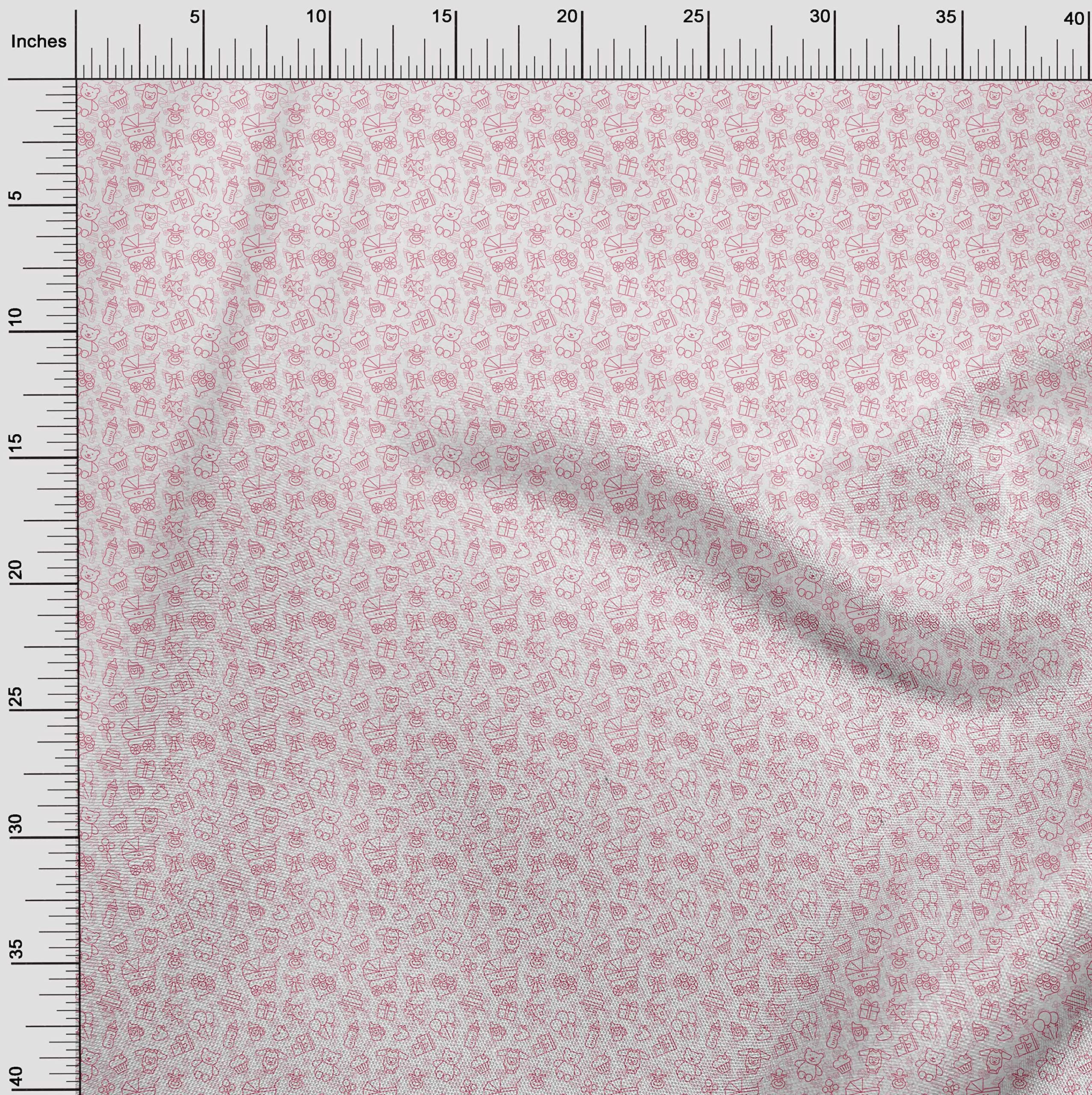 oneOone Polyester Spandex Pink Kids Animal Print Fabric - 56 Inch Wide Soft Stretchy Material for DIY Dresses, Costumes & Crafts (1 Yard)