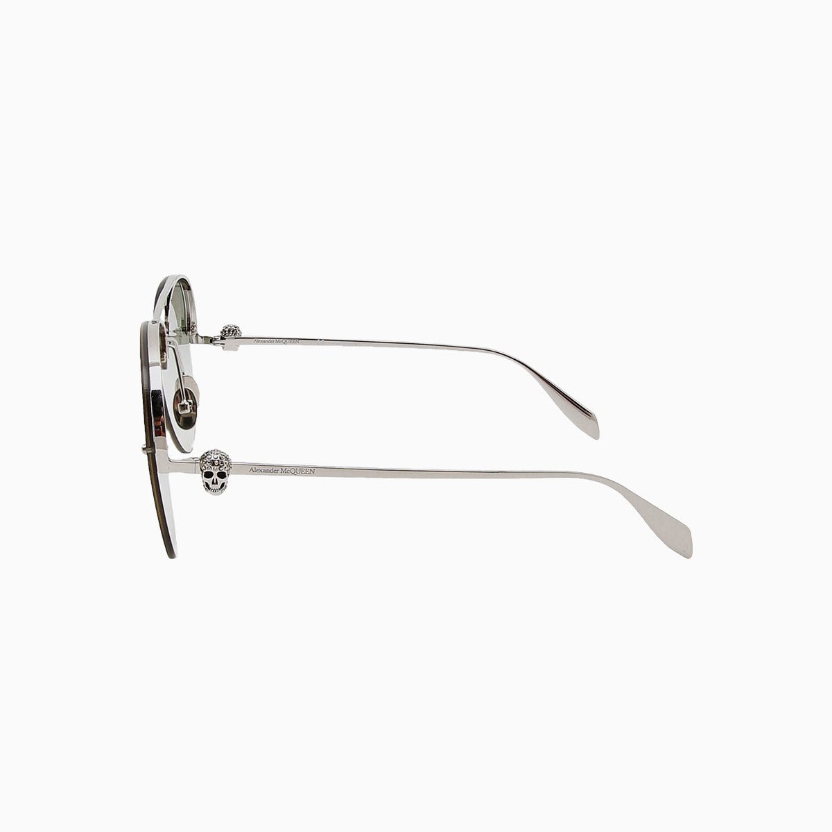 Alexander McQueen Silver Green Sunglasses for Women - Luxury Designer Shades for Fashion & UV Protection | Perfect for Beach, Driving & Outdoor Activities