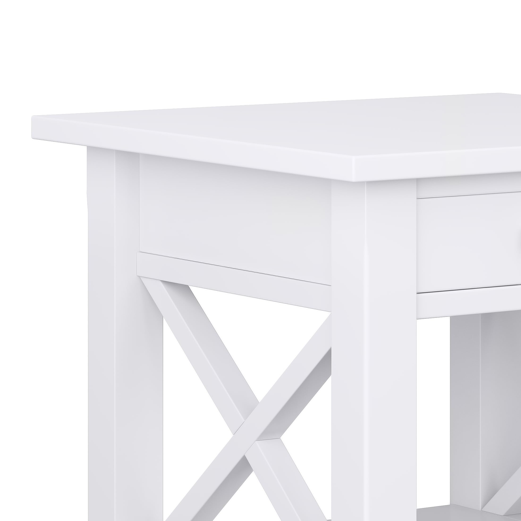 SIMPLIHOME Kitchener 21-inch Solid Wood Square End Table - Modern White Nightstand for Living Room, Bedroom & Office - Perfect for Holding Lamps, Books & Decor