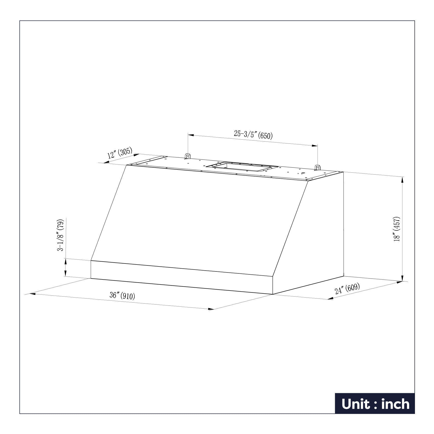 CIARRA 36 Inch Under Cabinet Range Hood Insert - 4 Speed Levels & Smart Control, Stainless Steel Kitchen Vent Hood for Smoke & Odor Removal | Perfect for Home Kitchens & Restaurants (Model: CAS36928A OW)