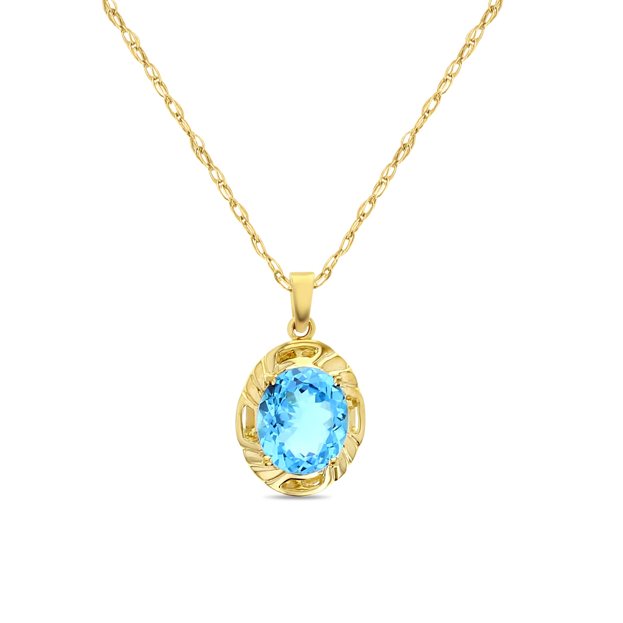 8.21cttw Sky Blue Topaz Pendant in 14k Yellow Gold - Elegant Jewelry Gift for Women, Perfect for Weddings, Anniversaries & Special Occasions