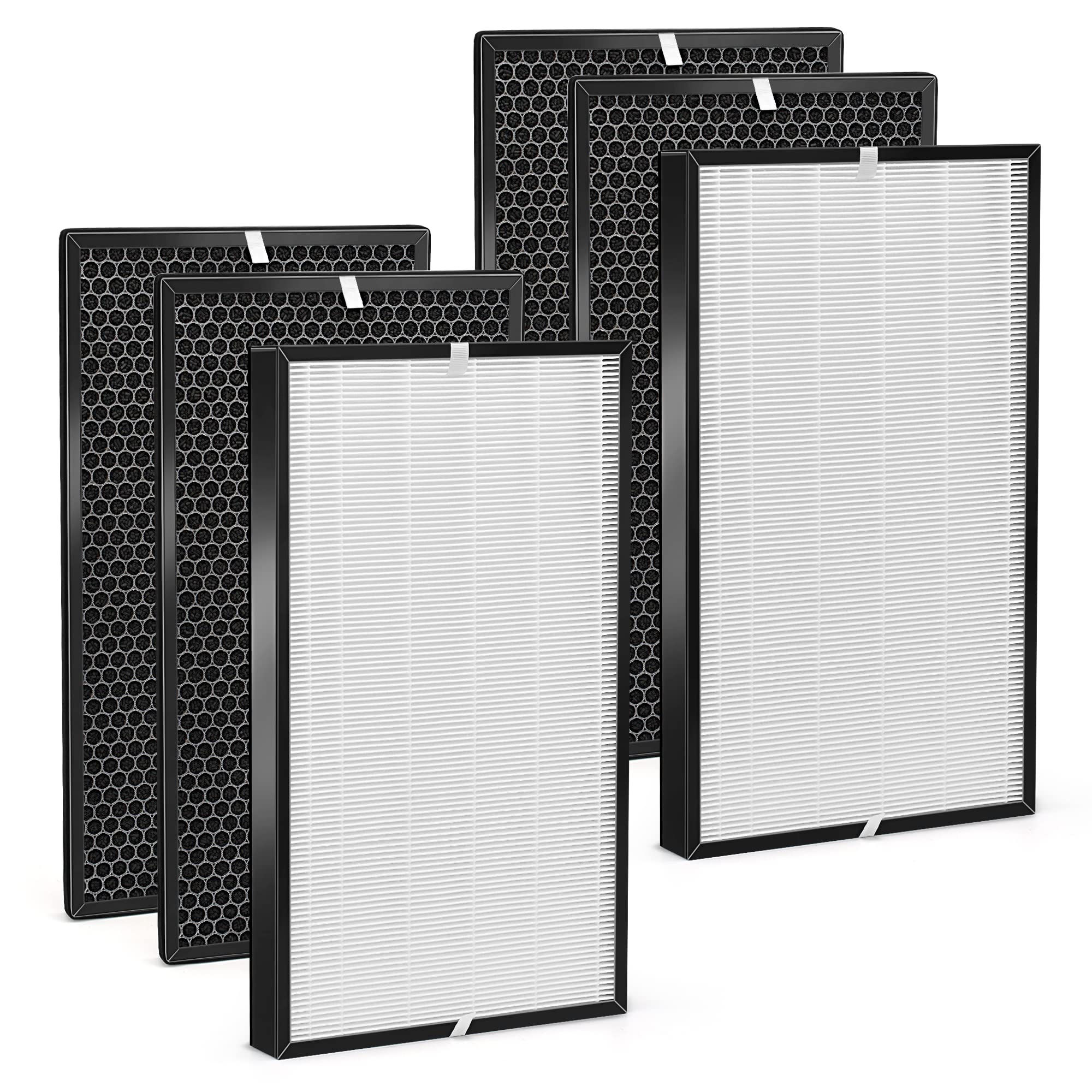 AD5000 Replacement Filter Set - Compatible with Air Dr. AD5000 Air Purifier - 2X HEPA & 4X Carbon Filters - Odor Eliminator for Home, Large Rooms & Offices - Perfect for Pet Owners, Smokers & Allergy Sufferers