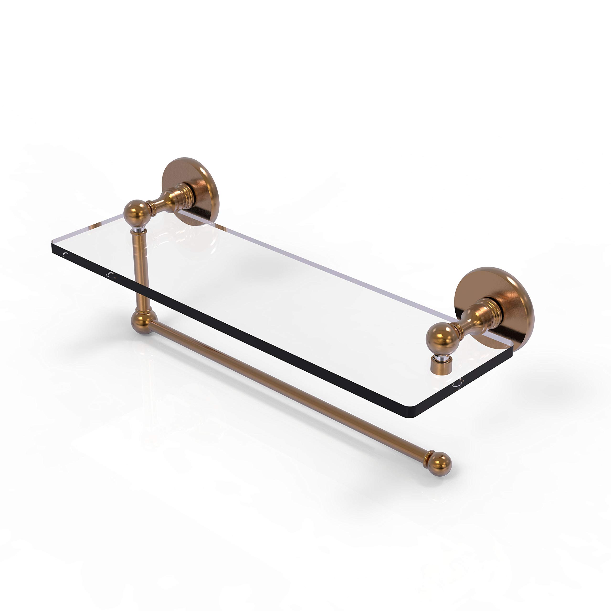 Allied Brass Prestige Skyline Collection 16 Inch Brushed Bronze Glass Shelf Paper Towel Holder - Perfect for Kitchen, Bathroom & Laundry Room Organization