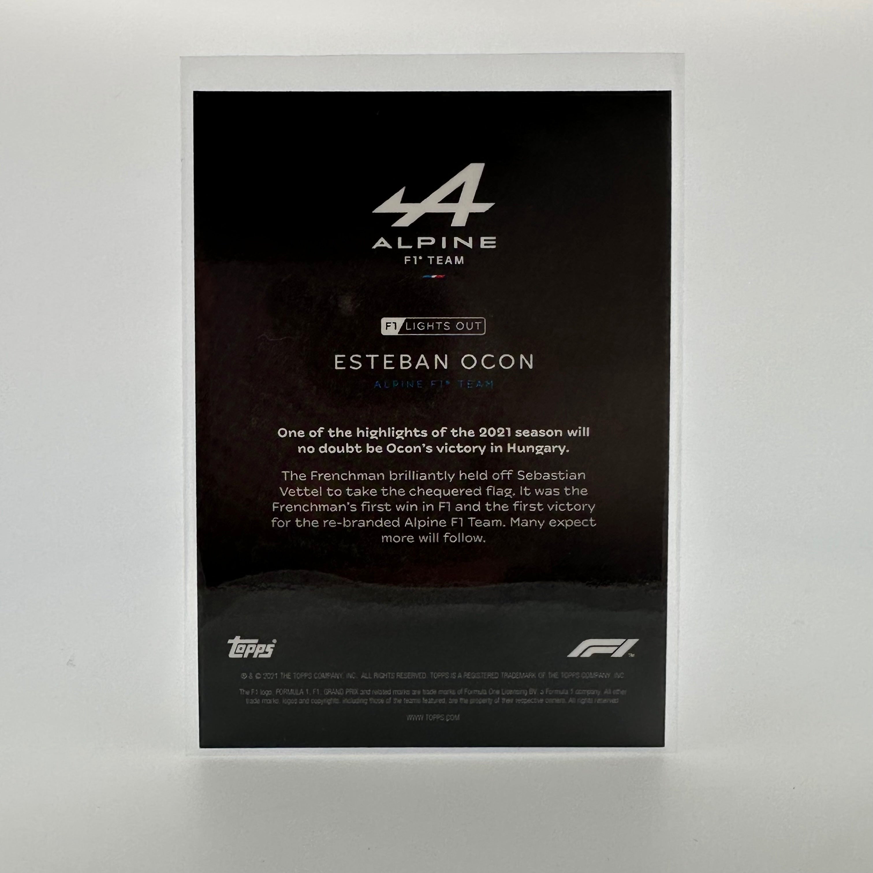 Esteban Ocon F1 Racing Driver Purple Parallel Collectible Card - Perfect for Formula 1 Fans, Sports Memorabilia Collections, and Trading Card Enthusiasts