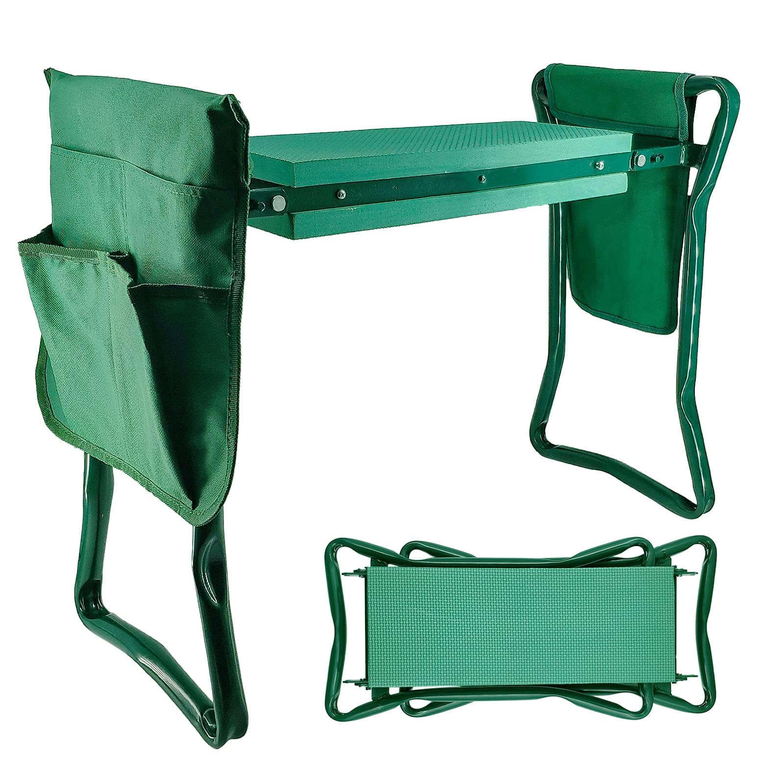 **Foldable Garden Kneeler and Seat with 2 Tool Pouches – Multi-Use Bench with Soft Kneeling Pad – Perfect Gardening Gift for Women, Men, Parents & Seniors – Ideal for Planting, Weeding & Outdoor Work**
