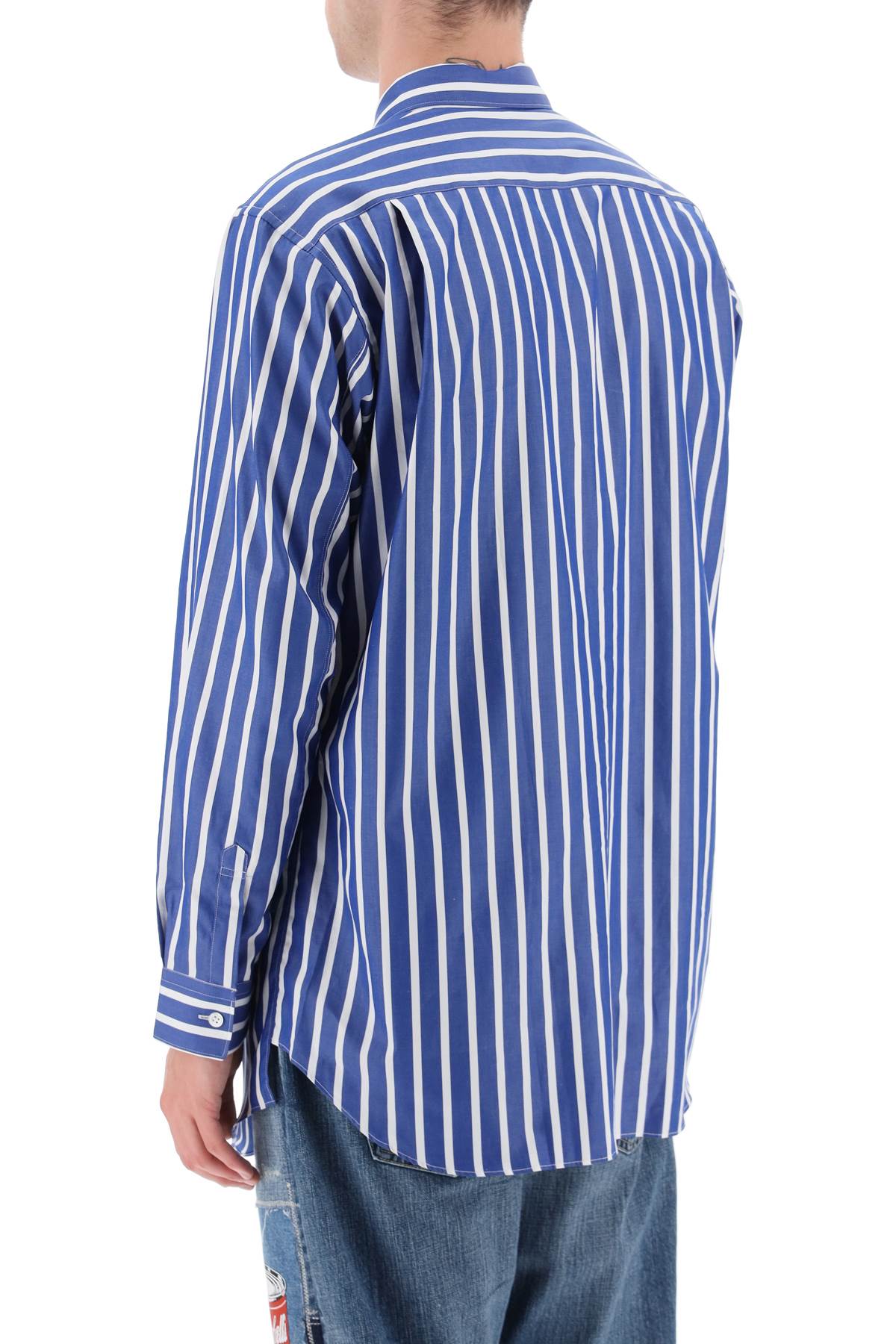 Comme des Garcons Striped Cotton Shirt for Men - Casual & Stylish Fashion Wear for Everyday Outfits and Office Looks