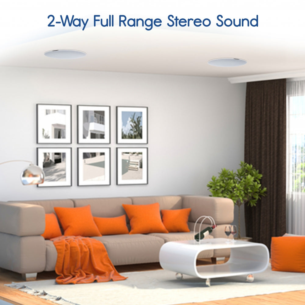 6.5 Inch Wireless Bluetooth Ceiling Speakers for Home - High-Quality Sound System for Indoor Music, Home Theater, and Background Audio