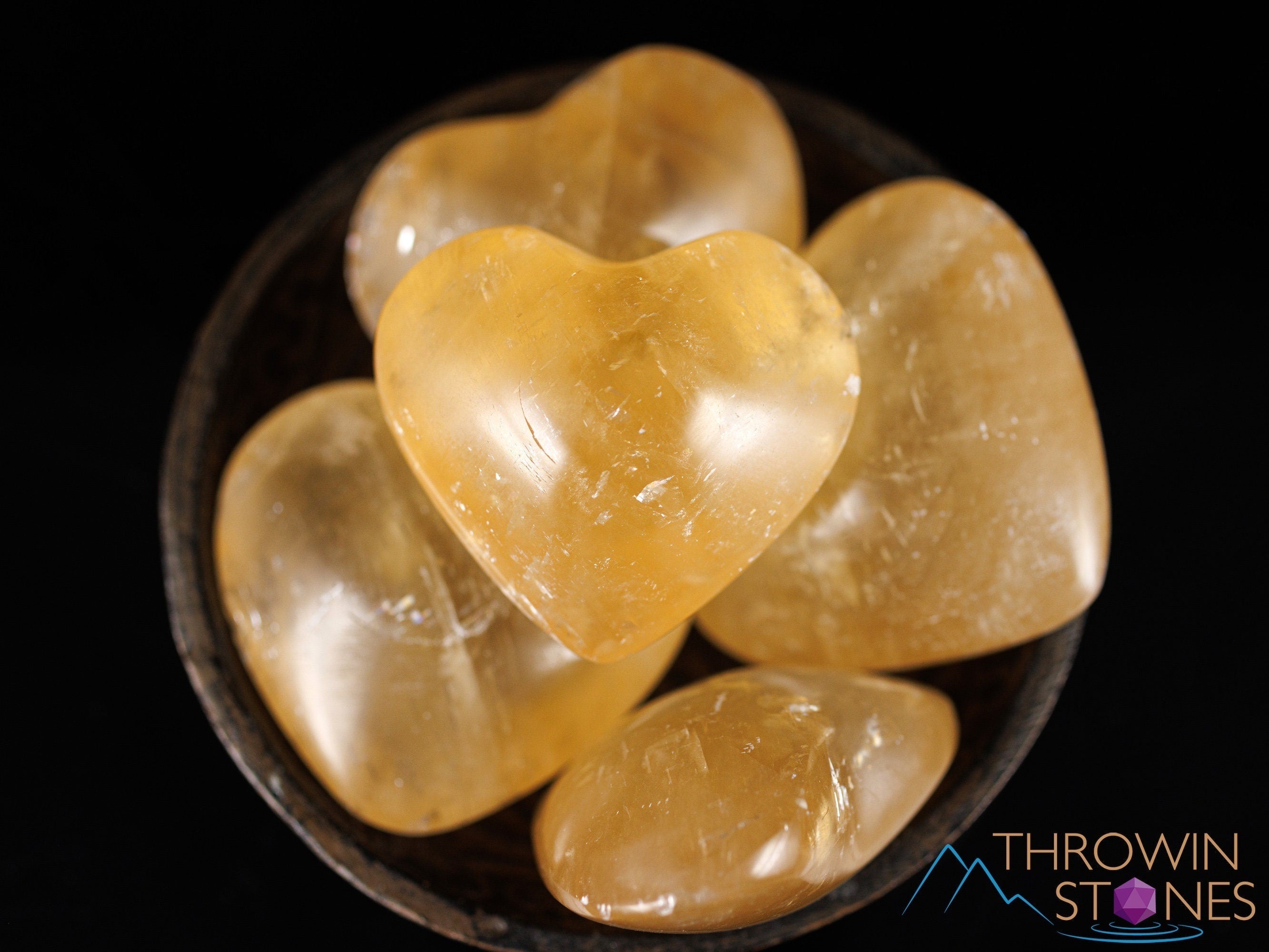 Honey Yellow Orange Calcite Crystal Heart - Natural Healing Stone for Self Care, Mom Gift, Home Decor | Meditation, Reiki, Energy Healing & Spiritual Wellness