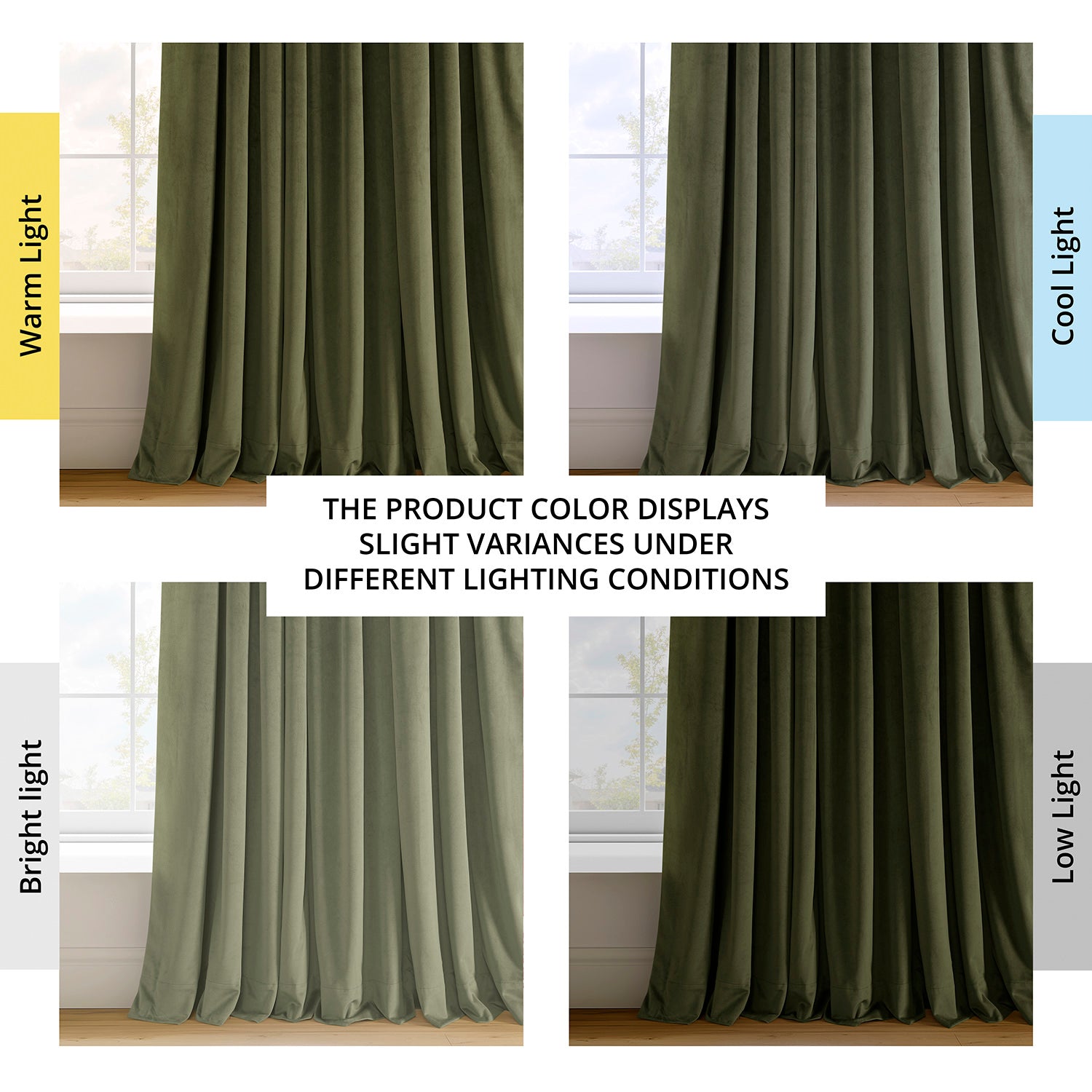 Hunter Green Signature Velvet Blackout Curtains - Thermal Insulated Drapes for Bedroom & Living Room - Noise Reducing Window Treatments for Home Decor