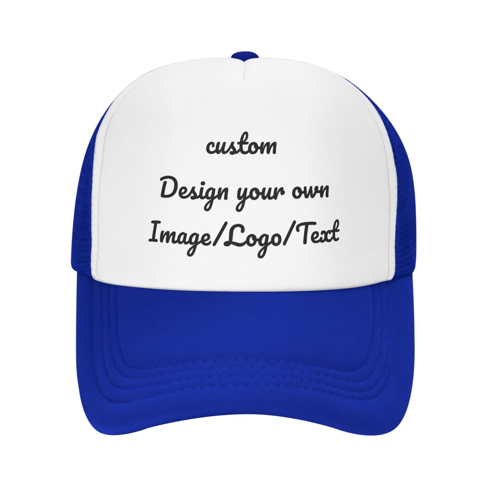 Custom Hats for Men - Design Your Own Personalized Trucker Hat with Photo - Black Sun Hats for Outdoor Activities & Casual Wear