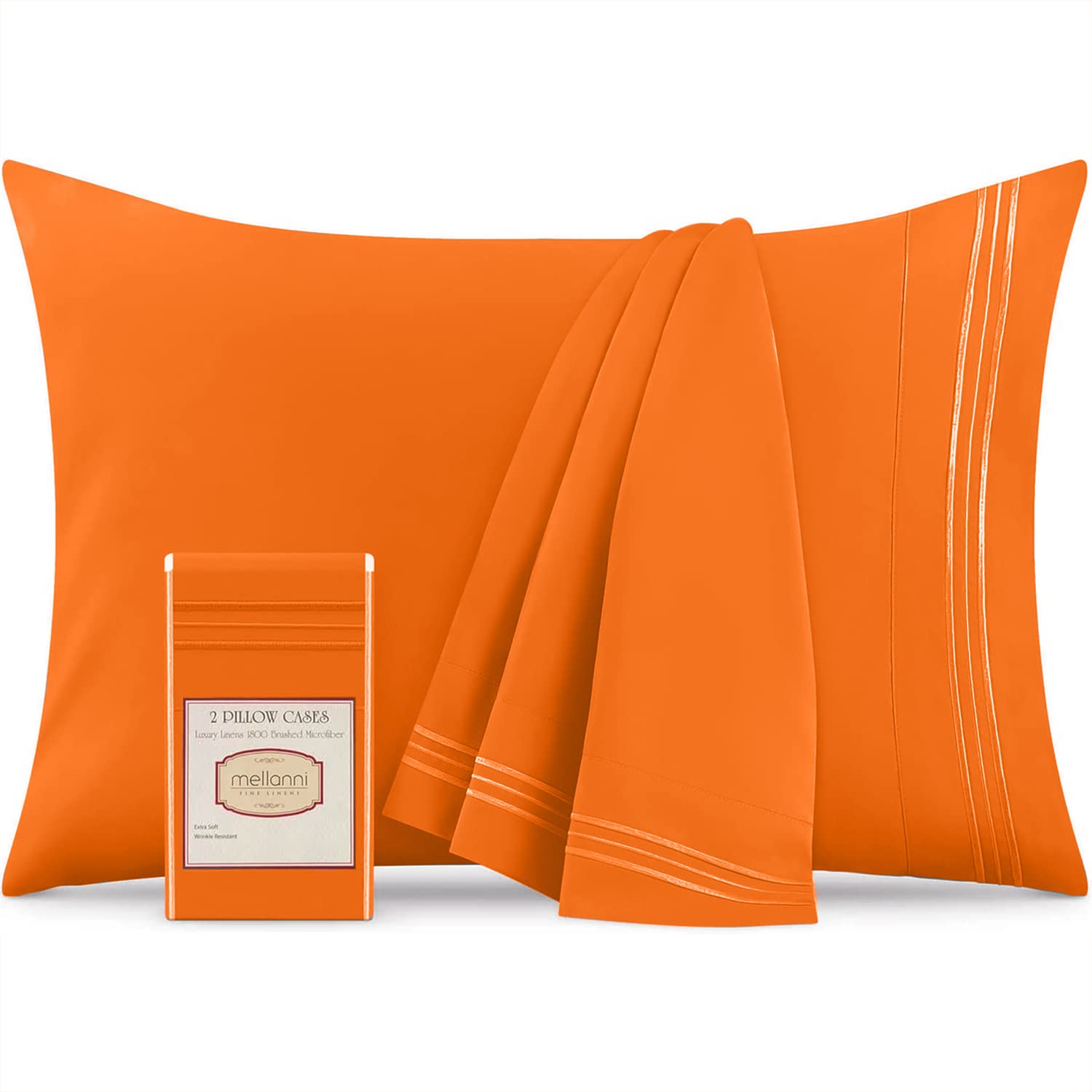Mellanni King Size Pillow Cases 2 Pack - Ultra Soft Cooling Pillow Covers - Hotel Luxury Bedding Set - Wrinkle, Fade & Stain Resistant - 20