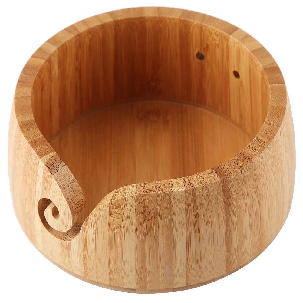 Handmade Wooden Yarn Bowl with Removable Lid - Premium Knitting & Crocheting Accessory for Crafters, Perfect Gift for Mom and Grandmother - Ideal for Yarn Storage and Tangle-Free Knitting Projects