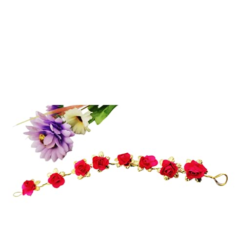 AB Beauty House® Juda Hair Gajra - Red Bridal Hair Accessory for Women & Girls - Perfect for Weddings, Parties & Special Occasions