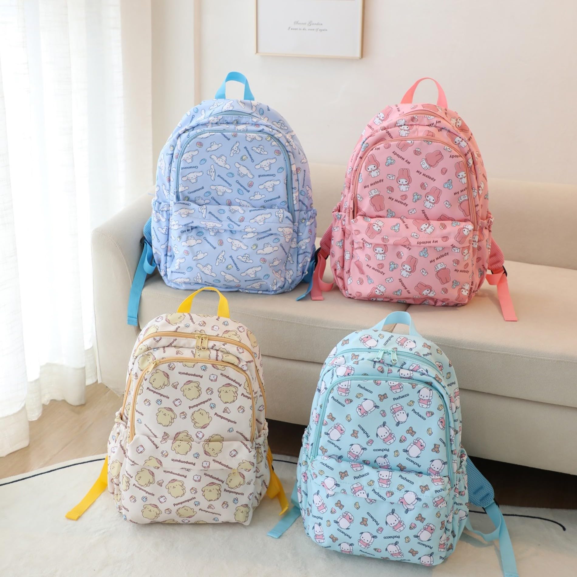 Cinnamoroll Anime Print Casual Backpack - Laptop Backpack for Travel, Hiking & School - Blue Rucksack for Women & Girls - Perfect for College, Work & Daily Use