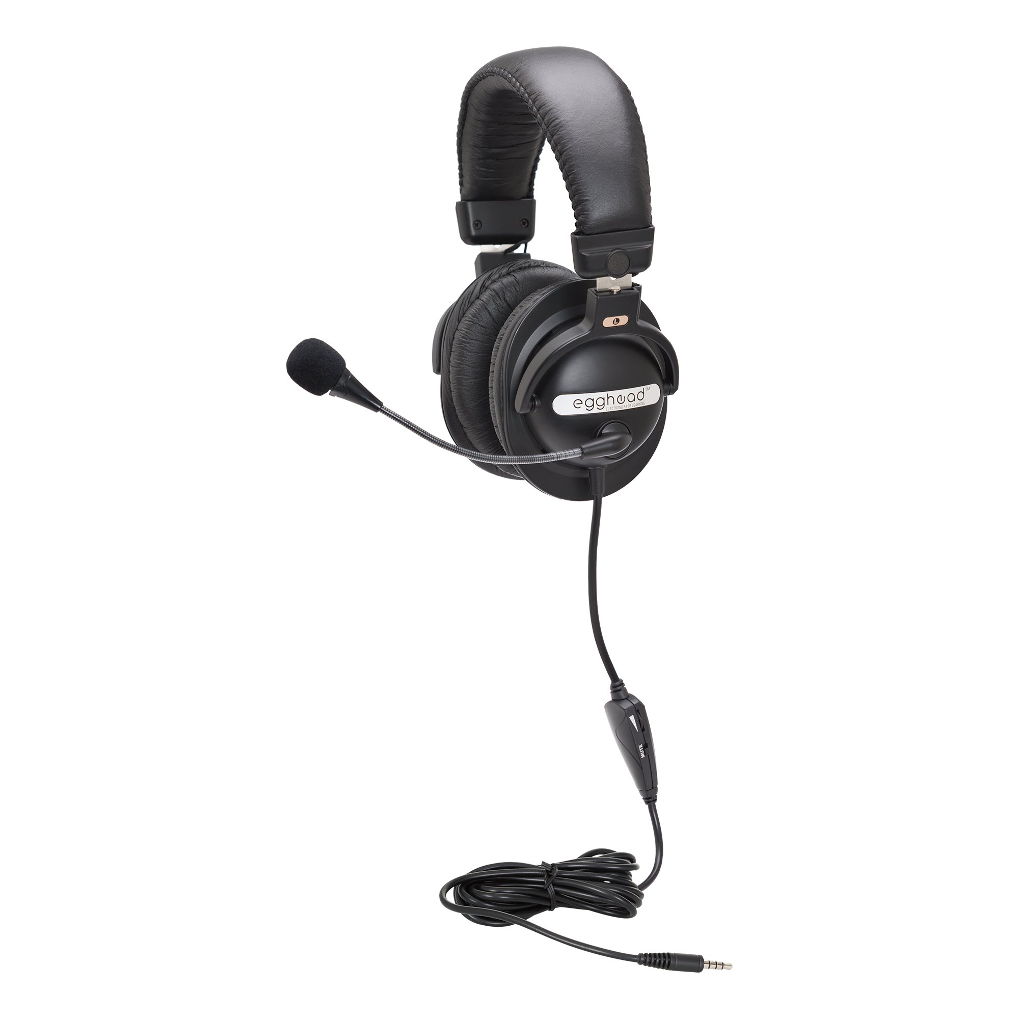 Egghead EGG-IAG-1001TRRS-SO-10 Stereo Headset with Boom Microphone - 10 Pack Black for Call Centers, Gaming & Online Meetings