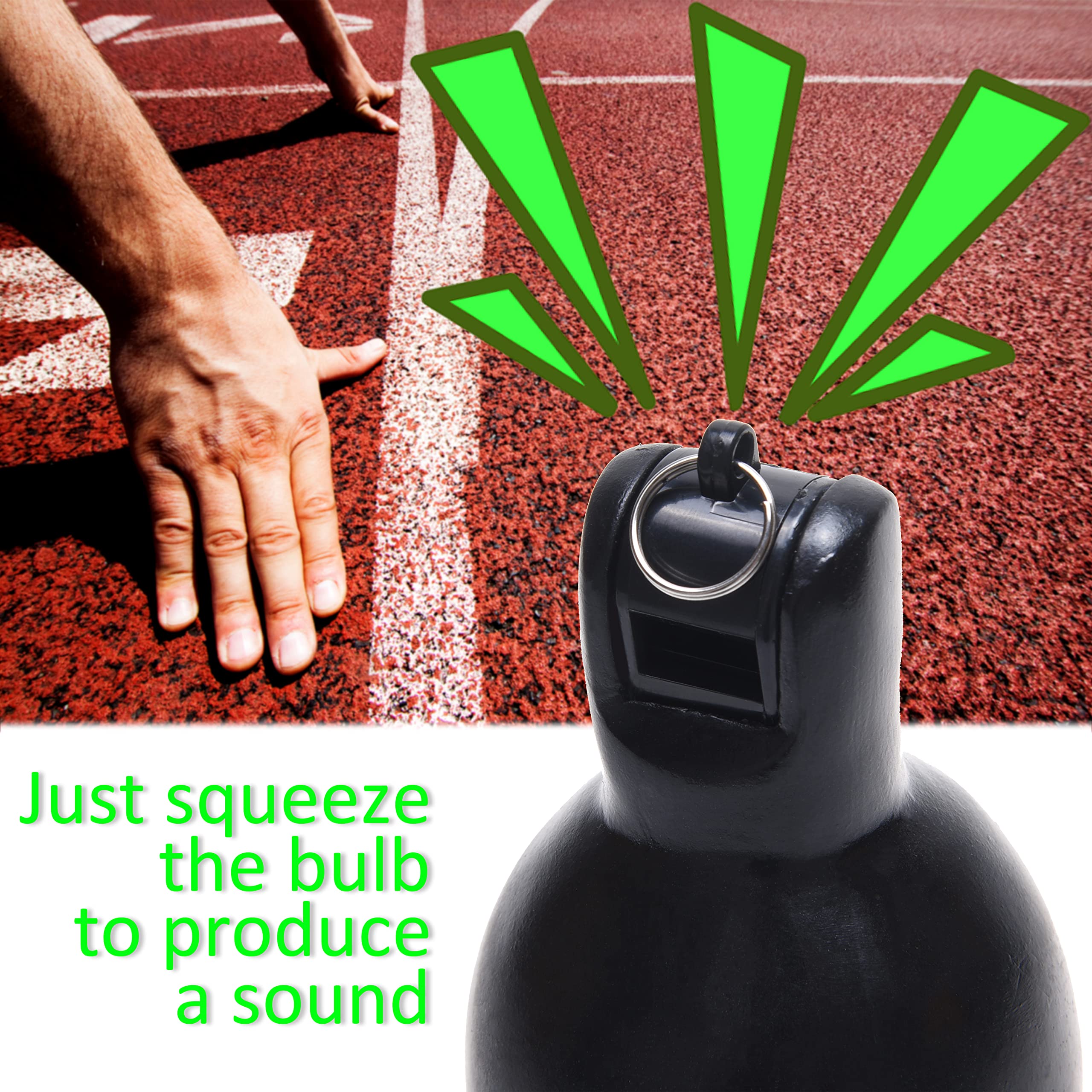 Eco-Fused 2X Hand Squeeze Whistles with Lanyards for Sports & Survival