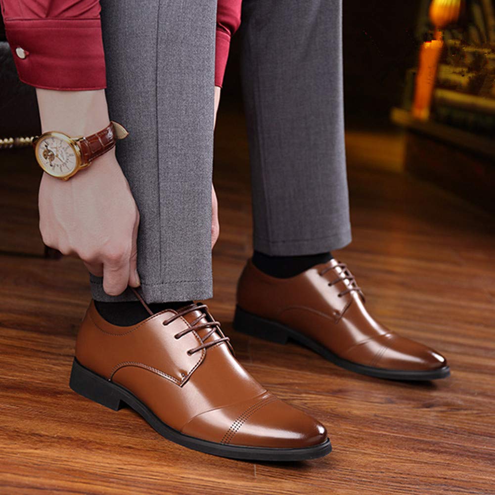 Men's Casual Leather Oxford Shoes - Business Work Driving Loafers & Walking Shoes - Fashionable Boat Moccasins for Office, Commuting & Travel