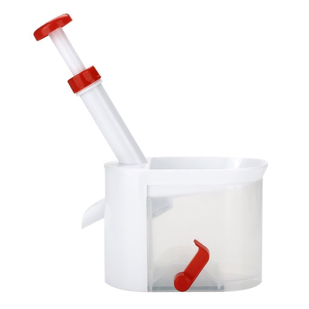 Cherry Pitter Tool with Stone Catcher Container - Reusable Plastic Cherry & Grape Seed Remover for Home, Kitchen, Travel - Perfect for Baking, Juicing, and Fruit Snacks