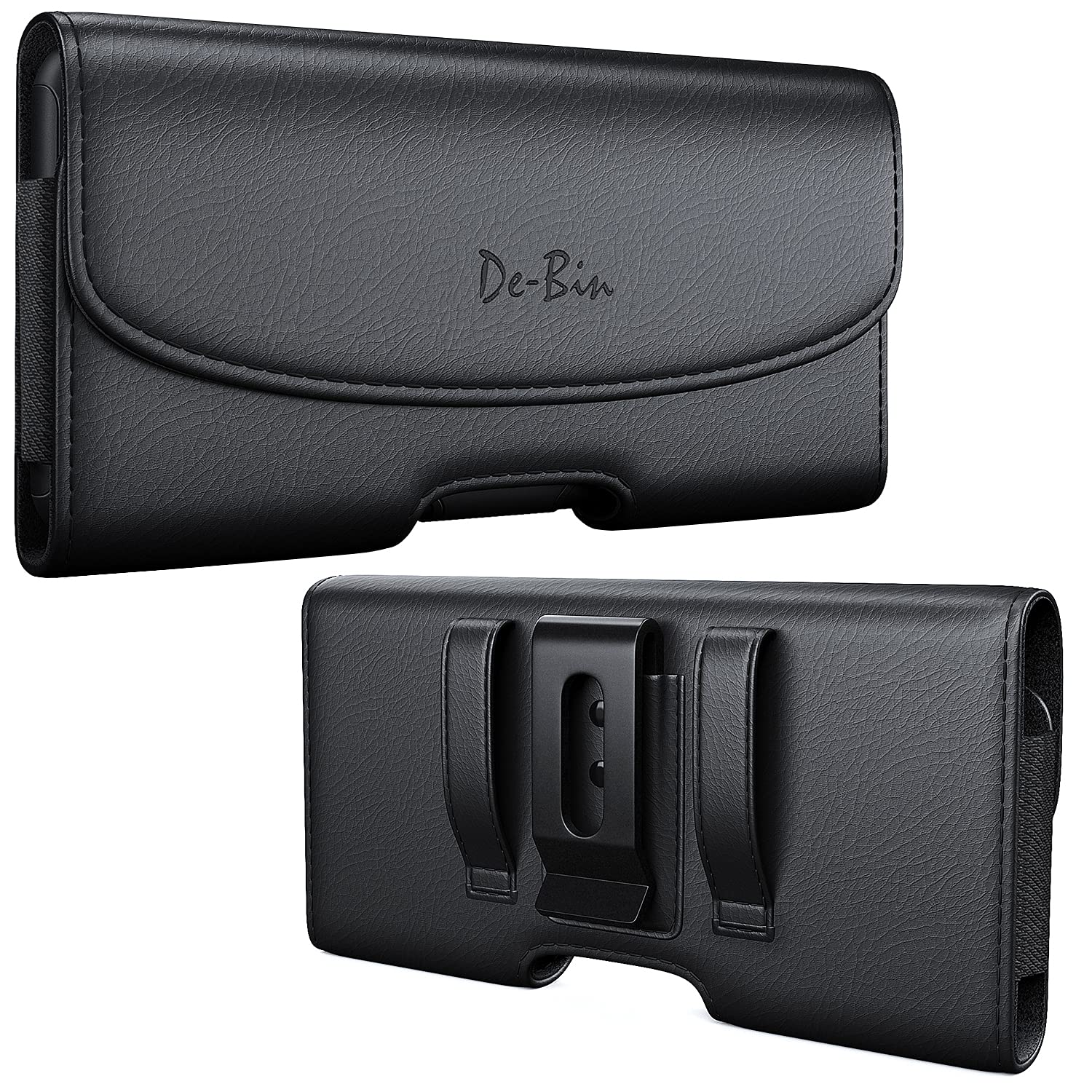 Premium Leather Belt Clip Holster Case for iPhone 6 Plus - Compatible with Otterbox Defender, Symmetry, Commuter & Lifeproof Cases - Black | Perfect for Outdoor Activities, Work & Everyday Carry