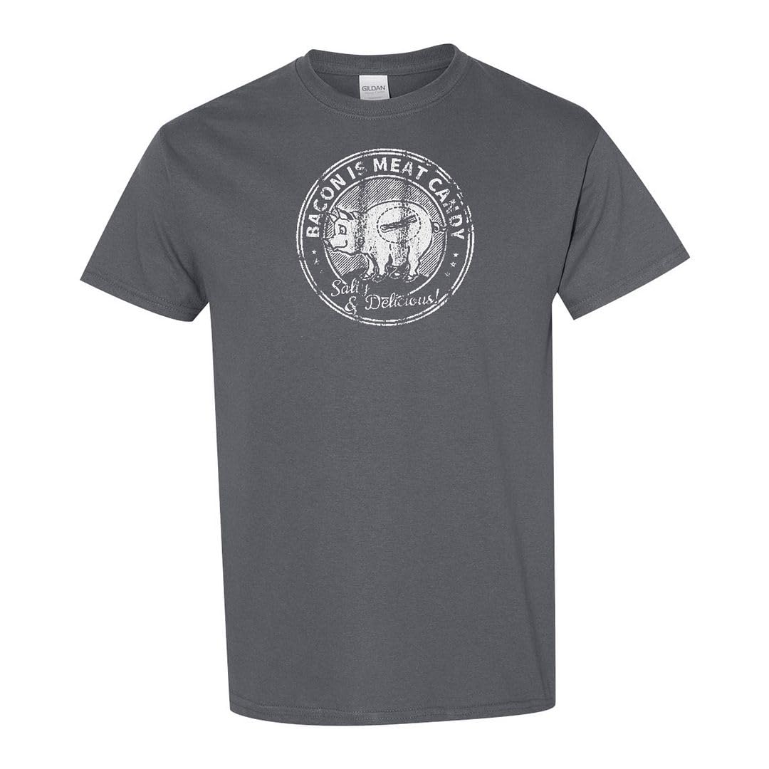 DirtyRagz Men's Funny Bacon is Meat Candy Graphic T-Shirt - Casual Wear for BBQ, Parties & Gifts