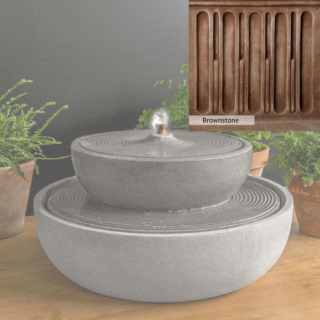 Campania International Lunas Fountain - Outdoor Garden Water Feature with LED Lights for Patio, Yard, and Landscape Decor