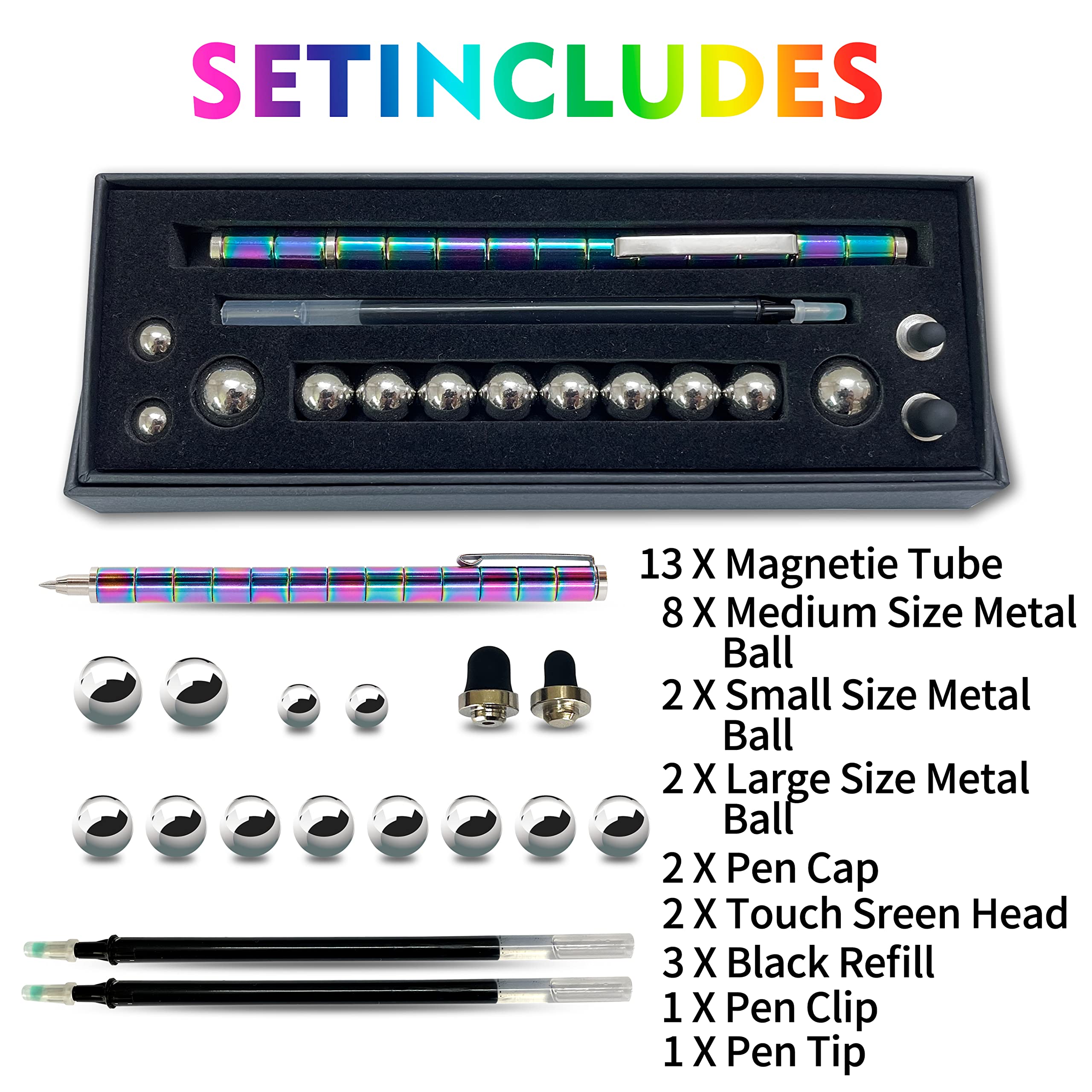 Magnetic Fidget Pen - Cool Stress Relief & Focus Toy for Teens & Adults - Unique Gift for Boys & Girls - Perfect for Office, School & ADHD Focus Aid