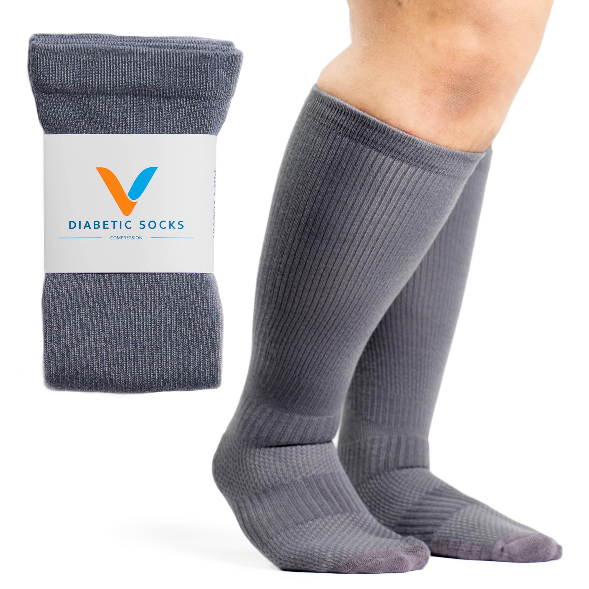 Viasox Compression Socks for Women & Men - 12-15 mmHg Knee High Support Socks for Circulation, Travel, Flight & Running - Ideal for Airplane Trips, Long Flights & Active Lifestyles