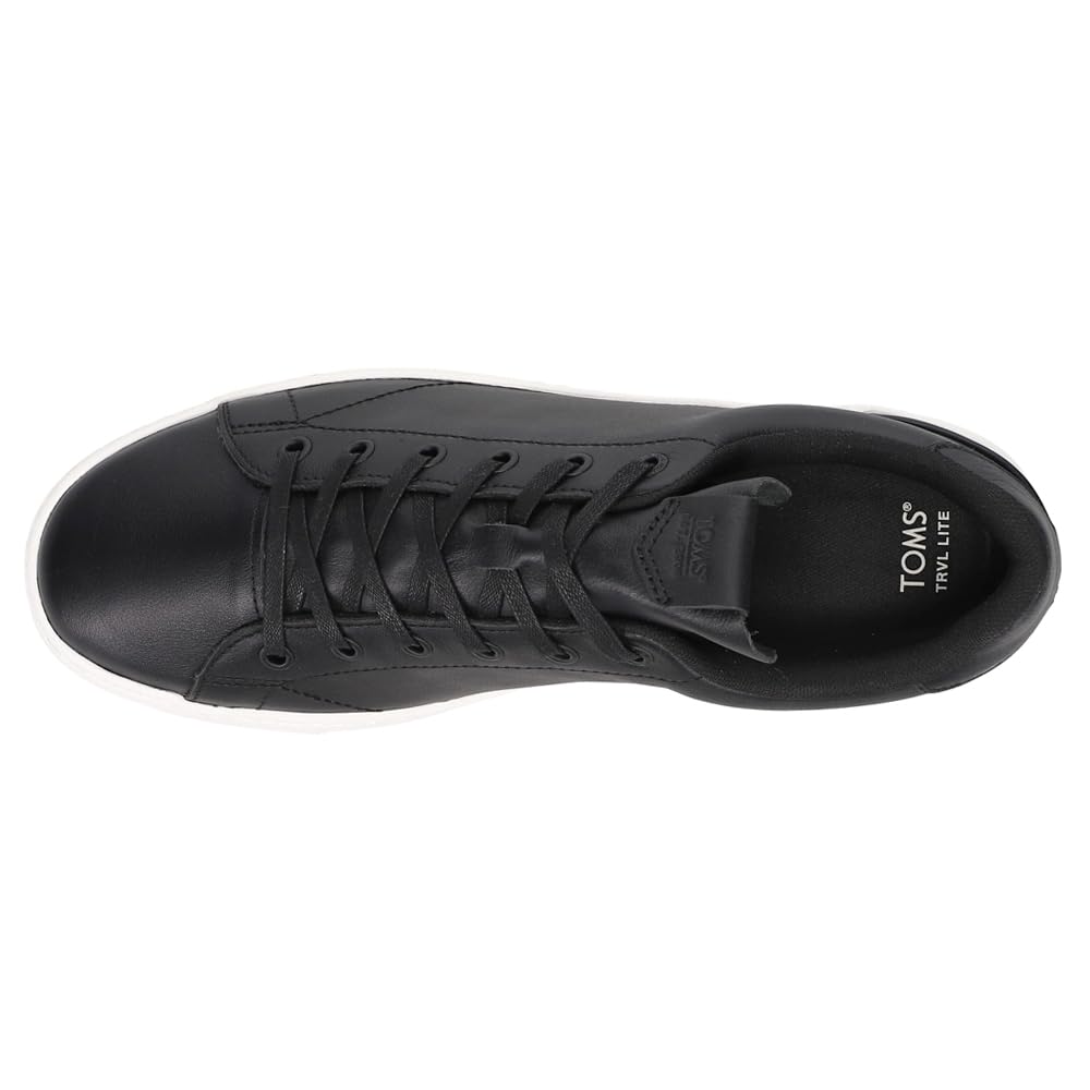 TOMS Men's Travel Lite Low Lace-Up Sneakers - Lightweight Casual Walking Shoes for Men in Black | Perfect for Travel, Work & Everyday Wear