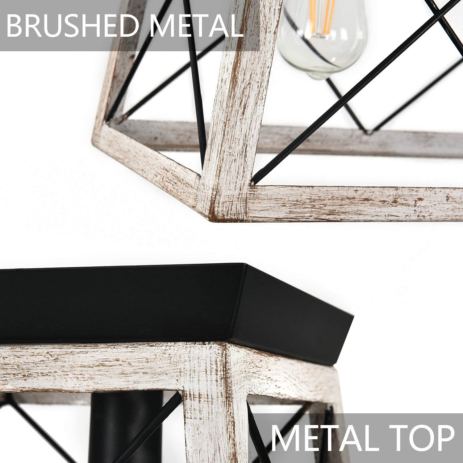 Luupyia 5-Lights Modern Linear Kitchen Island Lighting & 4-Lights Rustic Farmhouse Pendant Light Fixture Set - Perfect for Dining Room, Kitchen Island, Bar Counter and Breakfast Nook Lighting
