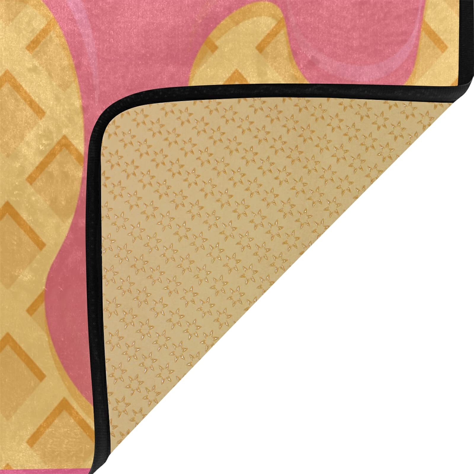 Washable Non-Slip Area Rug 39x20in - Soft Carpet for Bedroom, Living Room, Kitchen | Summer Ice Cream Design Sofa Runner | Perfect for Bedside, Floor Decor & Home Accents