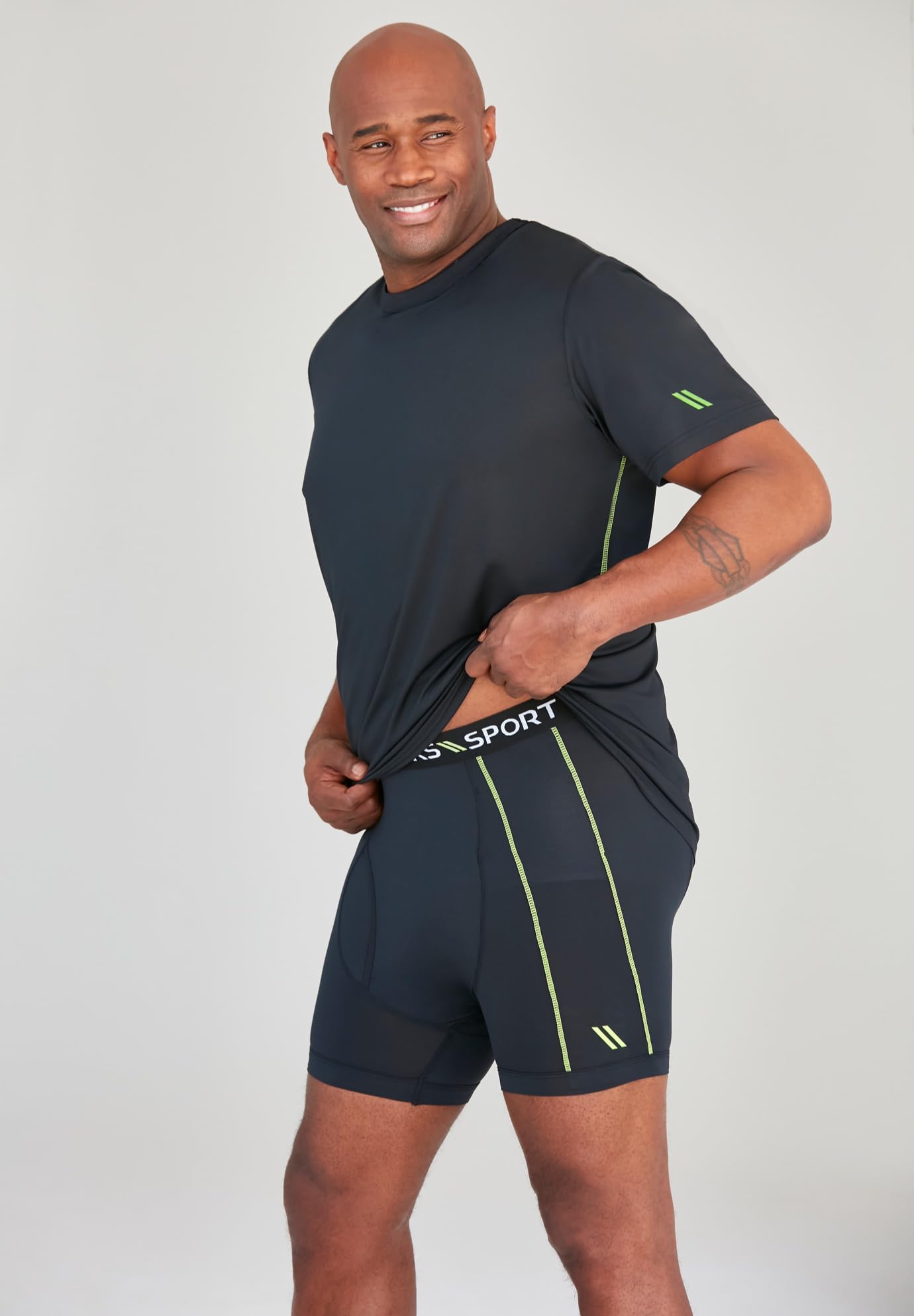 KingSize Men's Big & Tall Performance Crewneck Undershirt 2-Pack - Moisture Wicking Breathable Shirts for Workout & Everyday Wear - Plus Size Comfort Fit Base Layer for Active Men