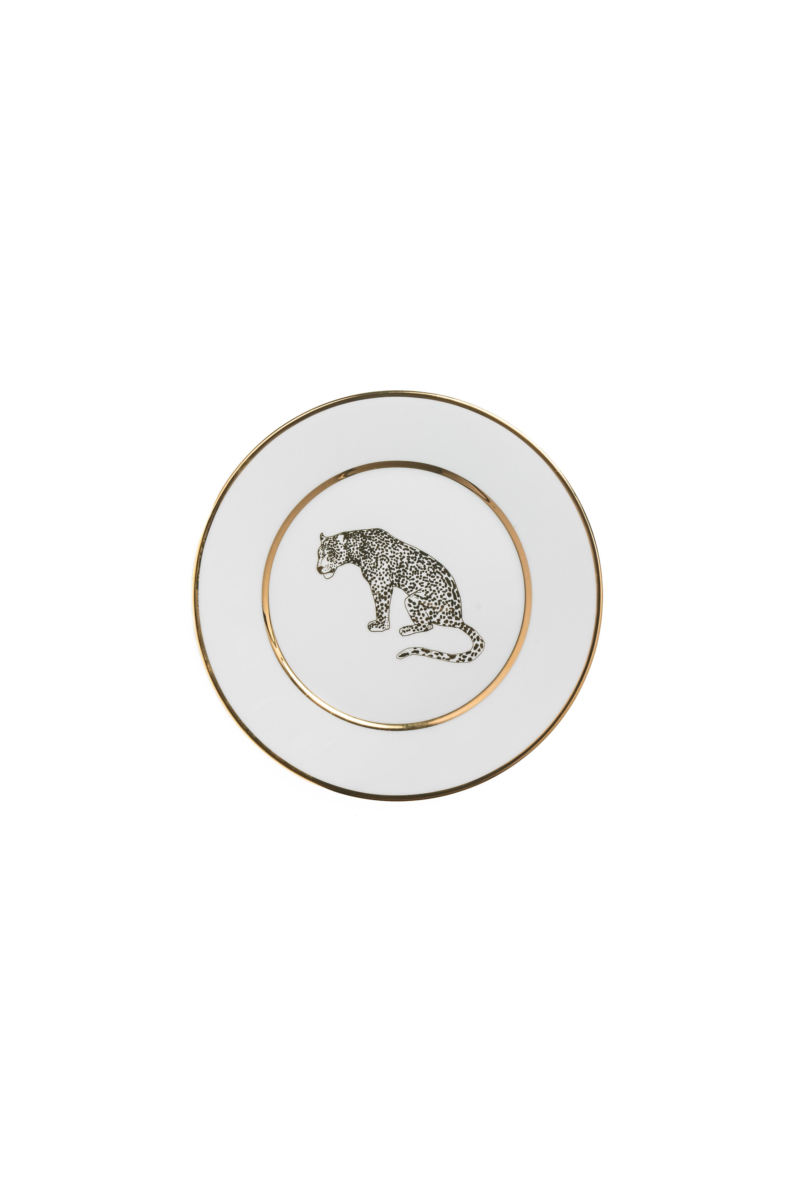 Golden Animals Collection - 16-Piece Dinnerware Set for 4, Porcelain Plates Bowls & Mugs - Elegant Animal Print Tableware for Daily Use, Parties & Gifts