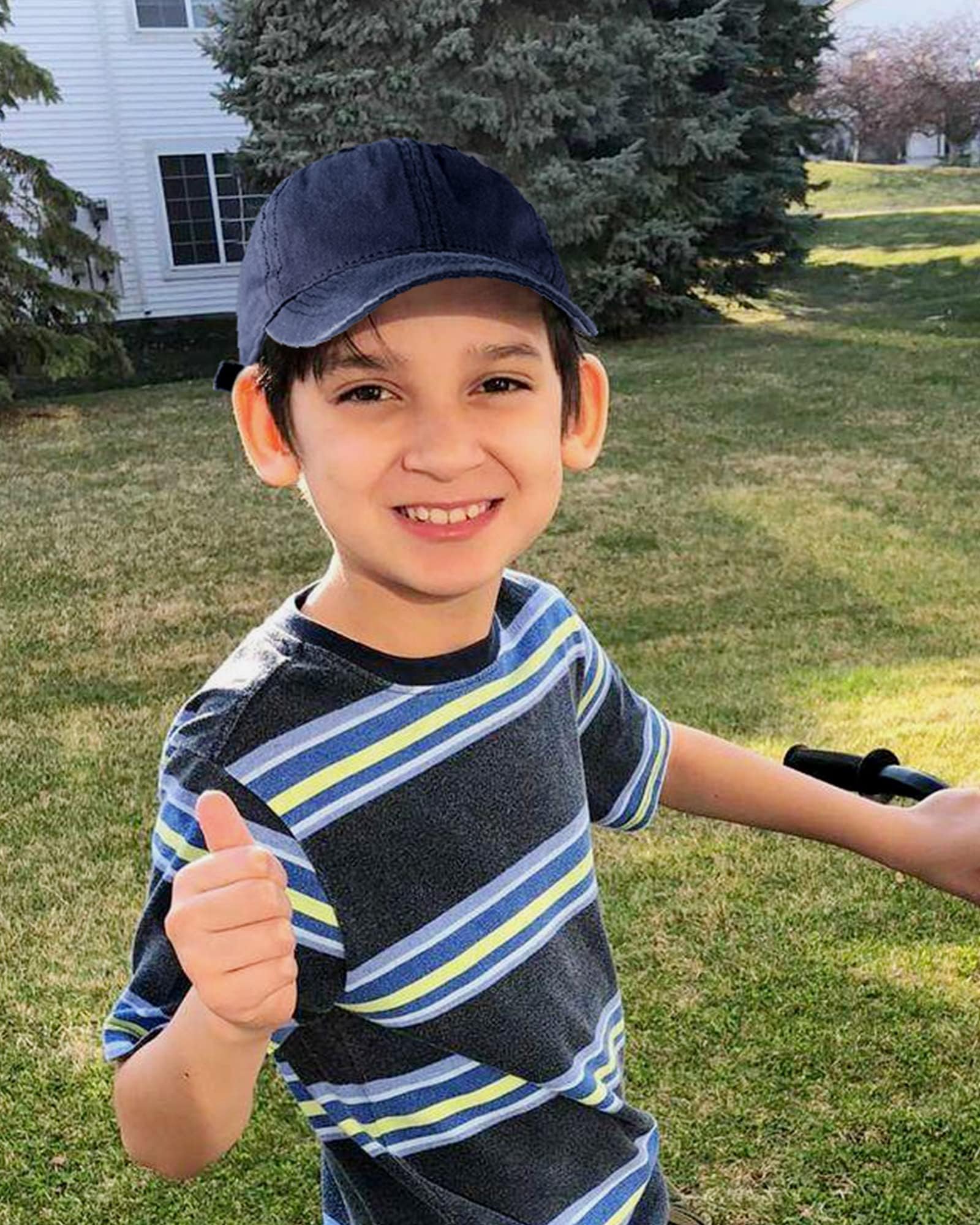 FURTALK Adjustable Washed Cotton Baseball Cap for Toddler Boys & Girls - Soft Ponytail Hat for Outdoor Play, Sports, and Sun Protection