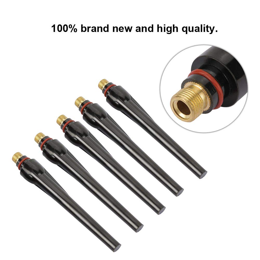 TIG Welding Torch Back Cover Kit - 5pcs Long Back Covers for WP-17/18/26 TIG Torches (57Y02) | Durable Replacement Parts for Welding Equipment | Perfect for Professional Welders & DIY Metal Fabrication Projects
